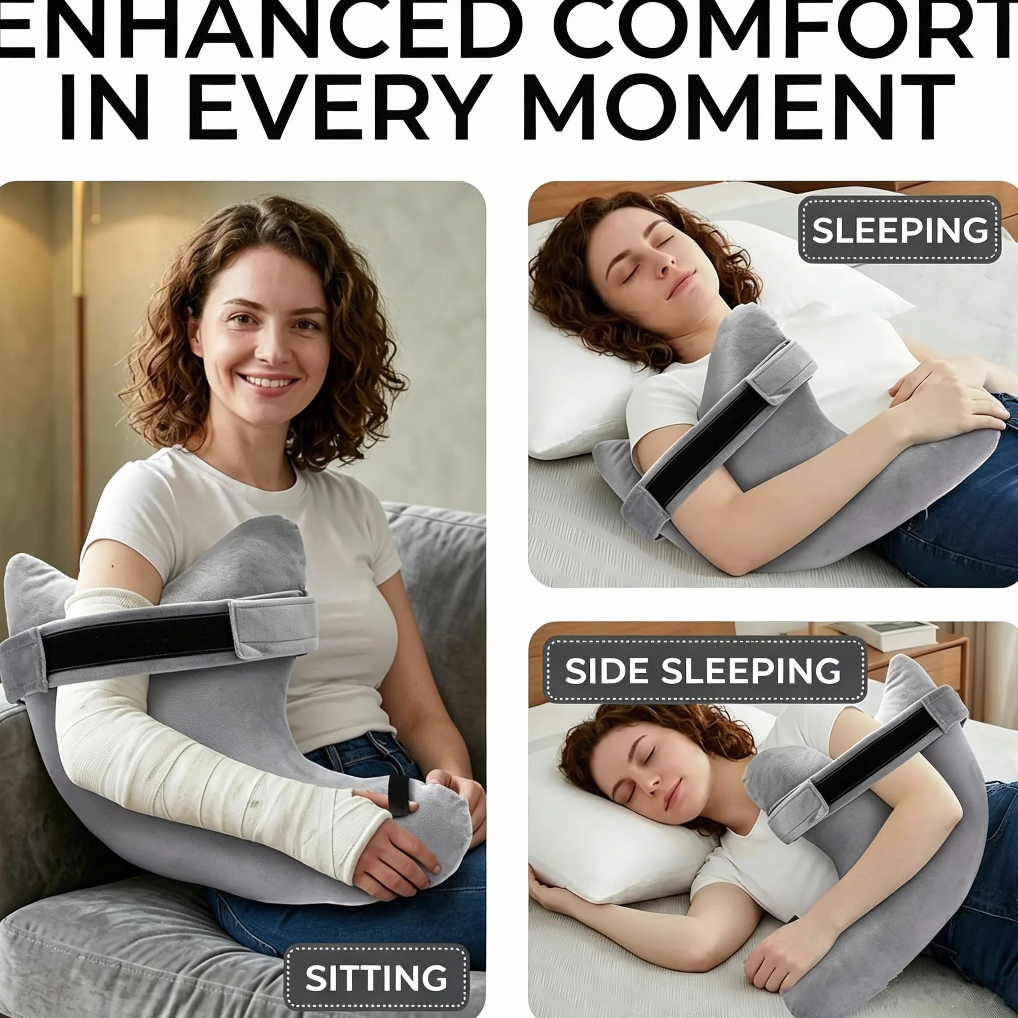 Obrotowy mankiet po operacji, poduszka podtrzymująca ramiona, ergonomiczna poduszka dla osób śpiących na boku, poduszka na ból szyi i ramion, pokrowiec