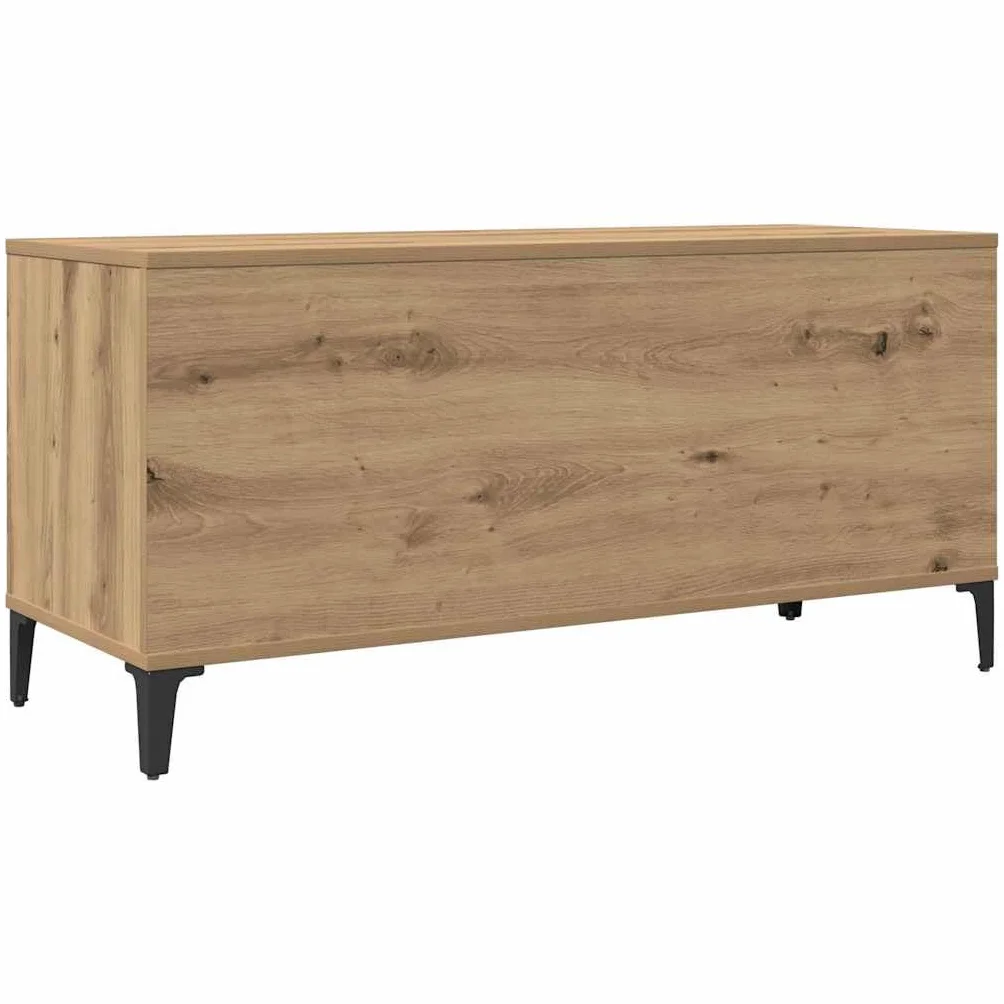 Szafa panelowa Artisan dąb 100 x 38 x 48 cm, materiał drewnopochodny z metalowymi nogami, dużo miejsca do przechowywania płyt winylowych LP, szafka pod telewizor lub dostawiana w salonie