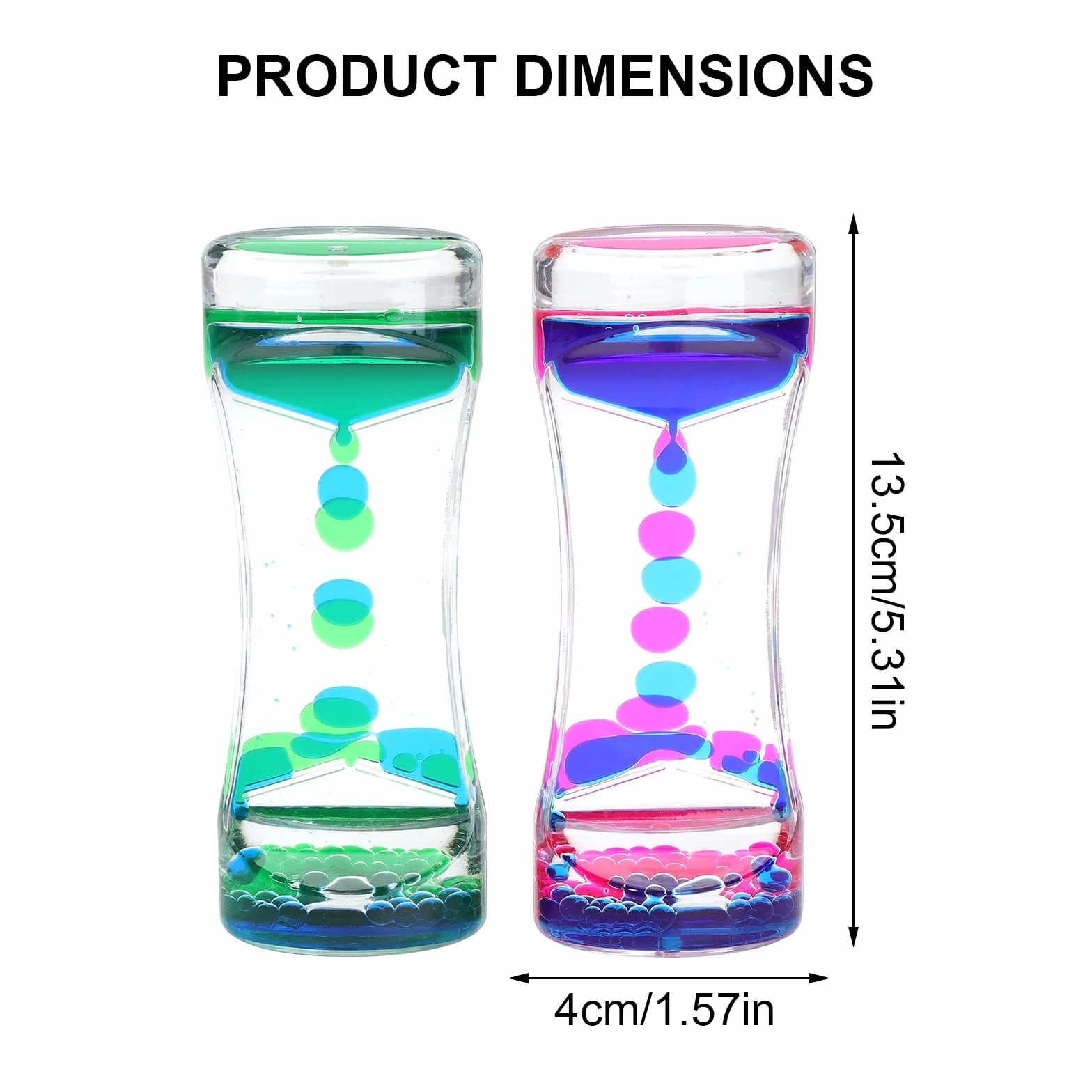 Płynna klepsydra Liquid Motion Timer z efektem kropli, 2 sztuki, z efektem kropli, nowoczesna akrylowa dekoracja do relaksu, do biura, medytacji, koncentracji, dla dorosłych