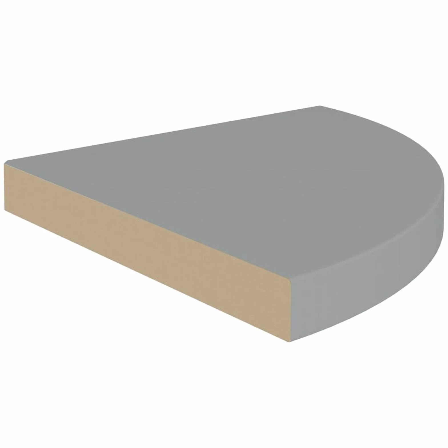 Tidyard Półka narożna pływająca ścienna szary 35x35x3,8 cm MDF
