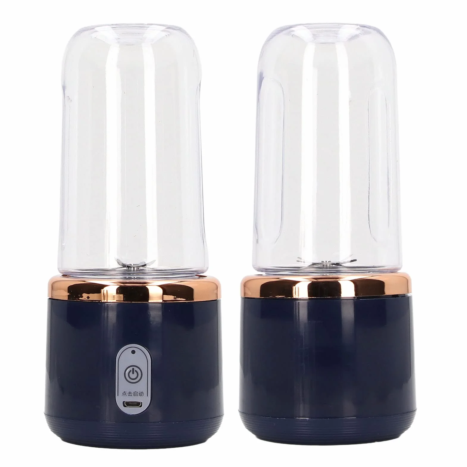 Mini Blender, Bateria 1200 MAh, 6 Ostrzy, Przenośny Blender, pojemność 300 Ml, ładowanie Przez USB do Kawy (Niebieski, 6 ostrzy, pokrywka)