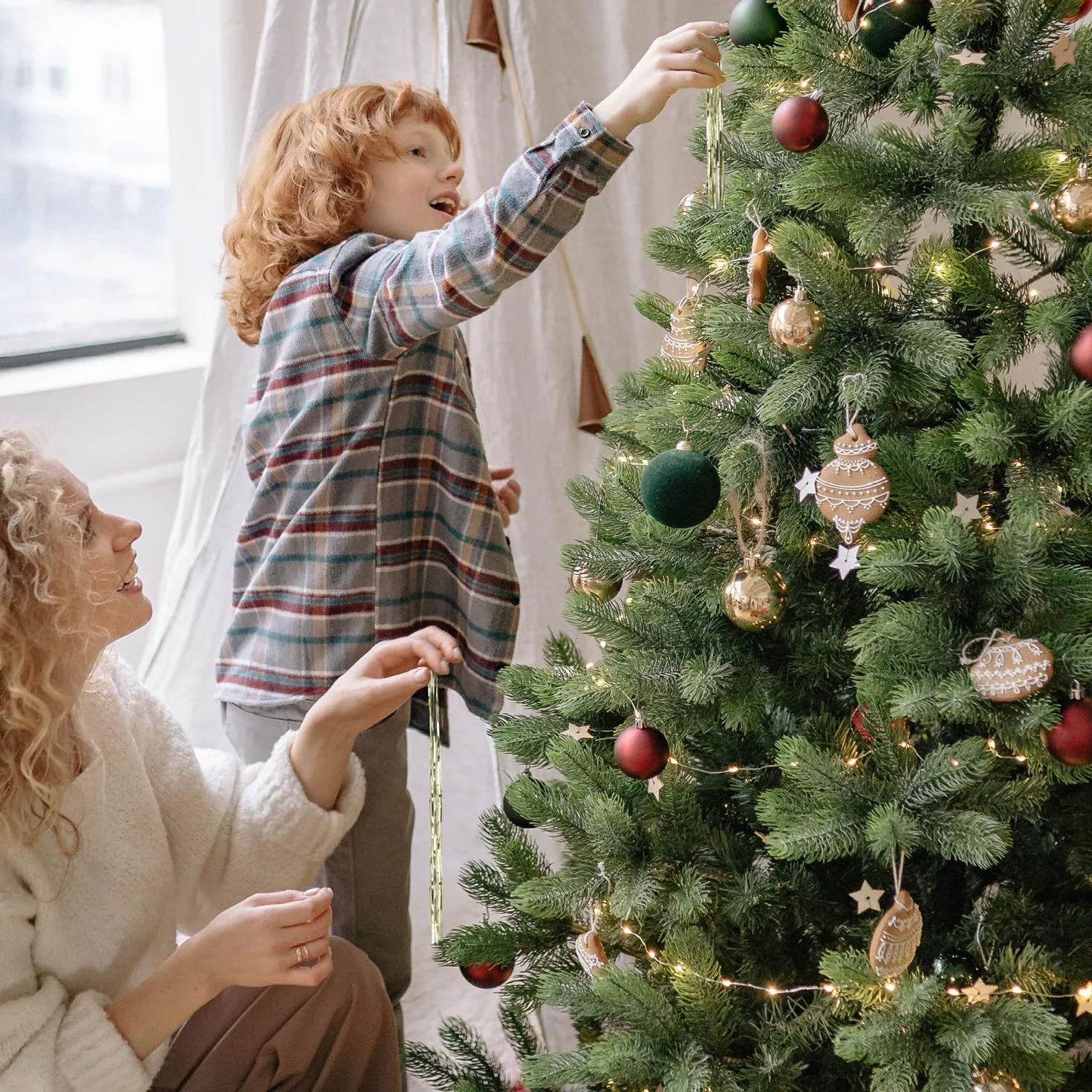 COM-FOUR® girlanda z cekinów szampanska 5 sztuk ozdoba choinkowa zaslona
