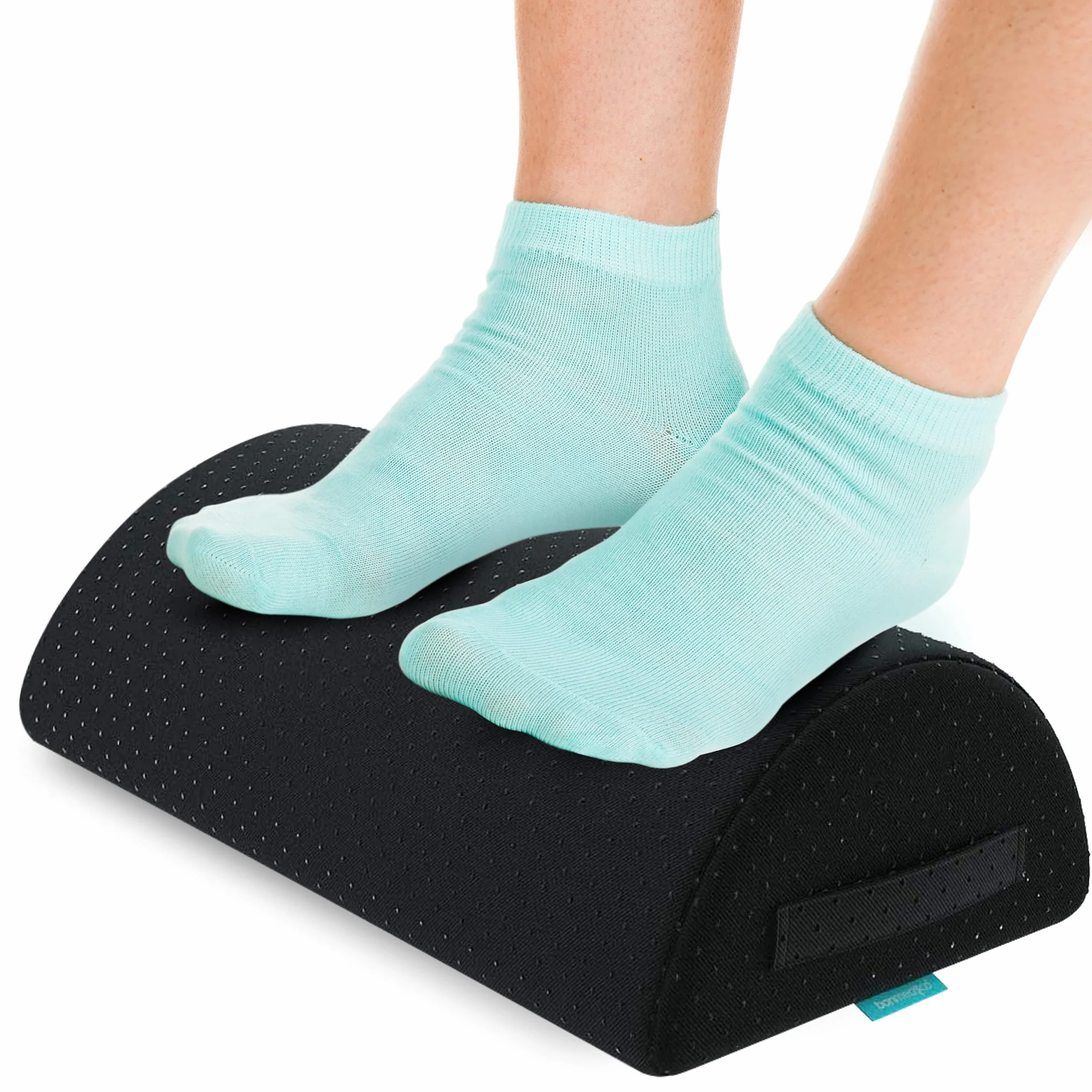 bonmedico Podnóżek biurko 3 w 1 – ergonomiczna poduszka pod stopę, poduszka na kolana i podnóżki z antypoślizgową powierzchnią i nadającą się do prania poszewką, kolor czarny
