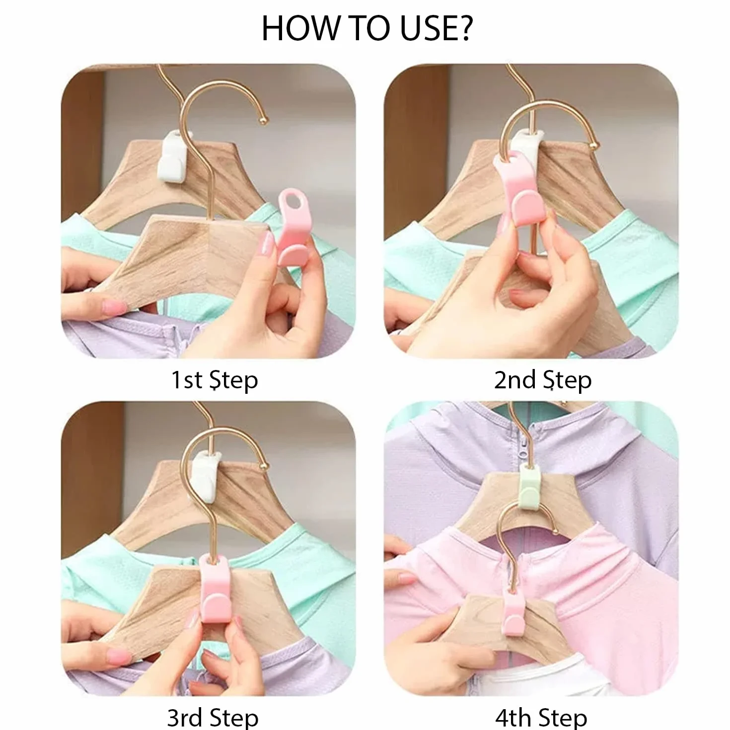 Clothes Hanger Connector Hooks 20 PCS Heavy-Duty Space Saving Clothes Organizer
