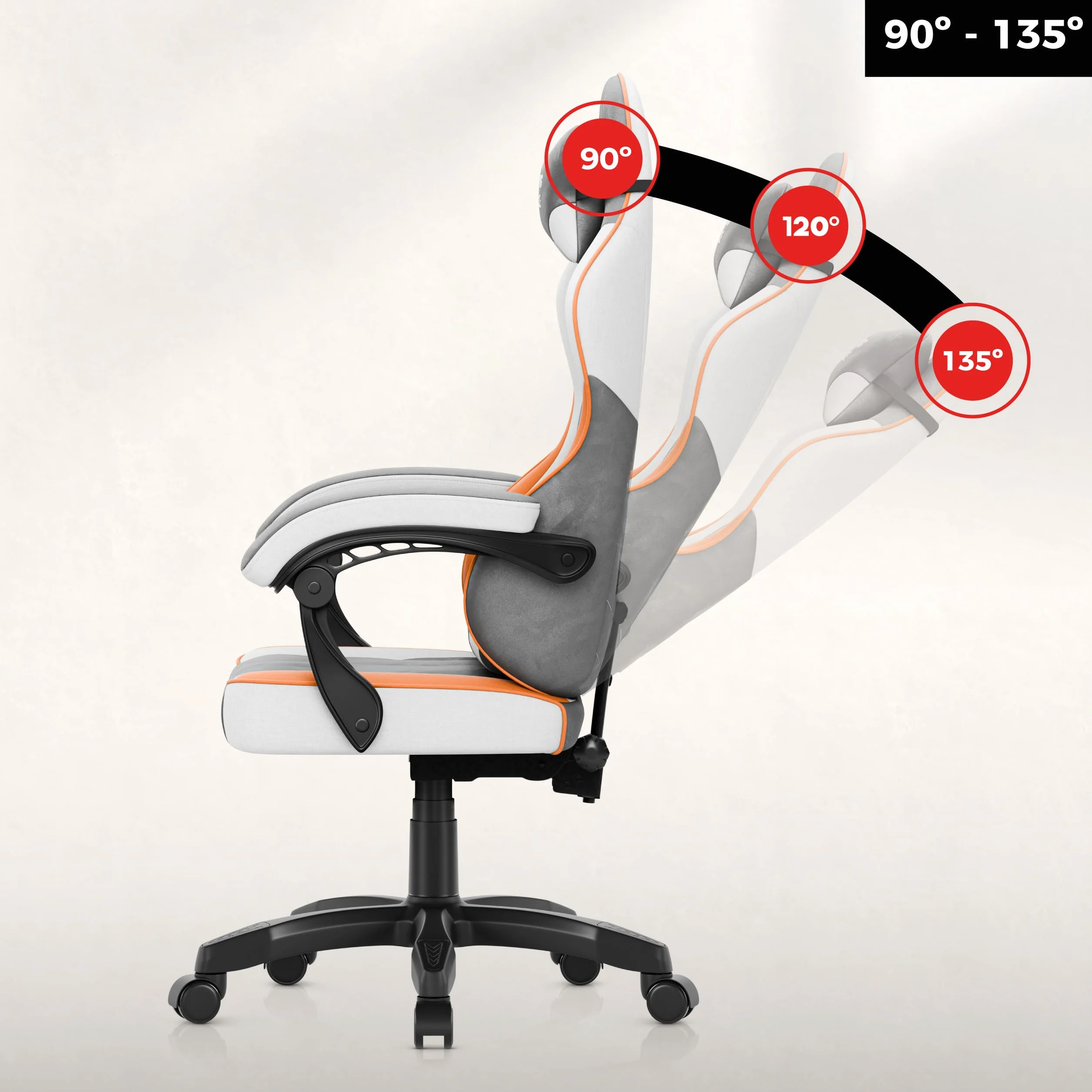 huzaro Force 2.7 ergonomiczne krzesło gamingowe, nośność 140 kg, krzesło komputerowe i krzesło biurowe z regulacją wysokości, krzesło do biurka z podparciem lędźwiowym, poduszka pod kark i