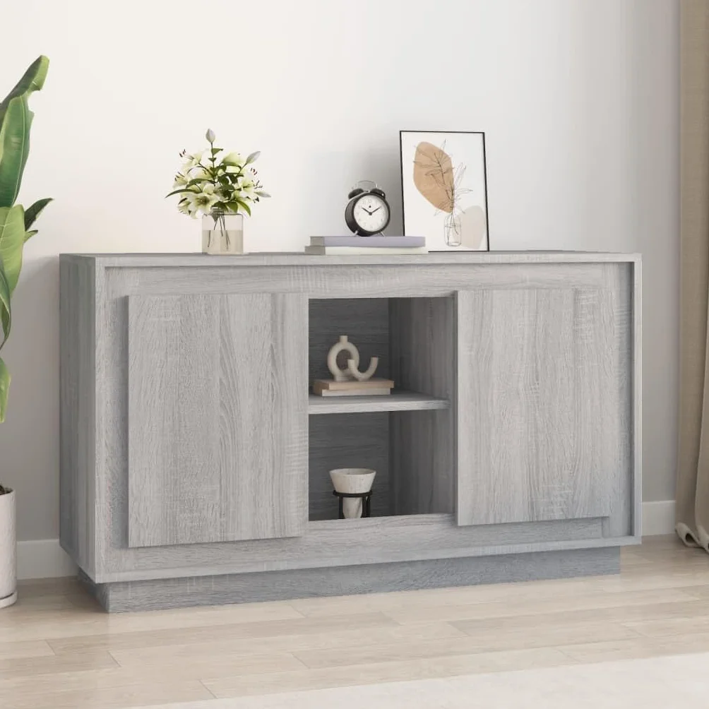 vidaXL Szafka, szary dąb sonoma, 102x35x60 cm, materiał drewnopochodny, szafka, szafeczka, szafka do salonu, szafka boczna, kredens