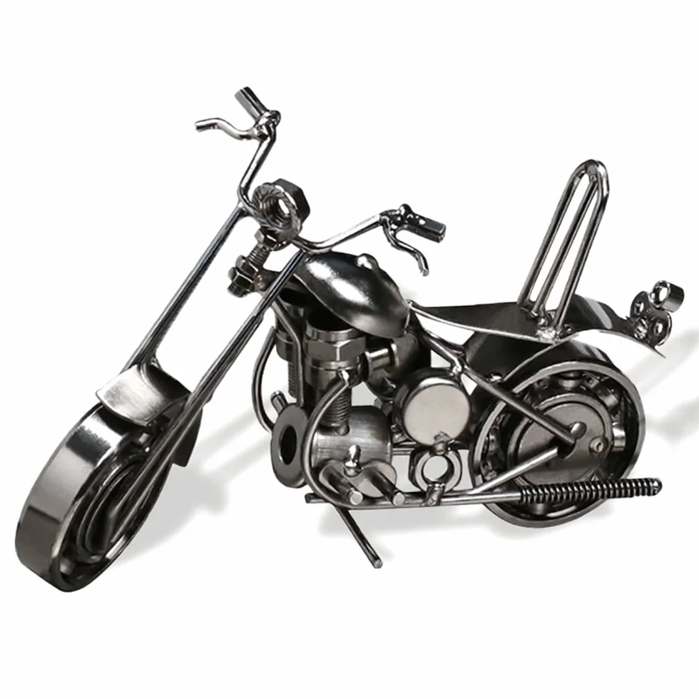 Maigendoo Model motocykla dekoracja silnika sztuka vintage metal motocykl prezenty dla rowerzystów dekoracja biurka do domu ozdoby ręcznie wykonany prezent urodzinowy dla chłopców dziewcząt miłośników