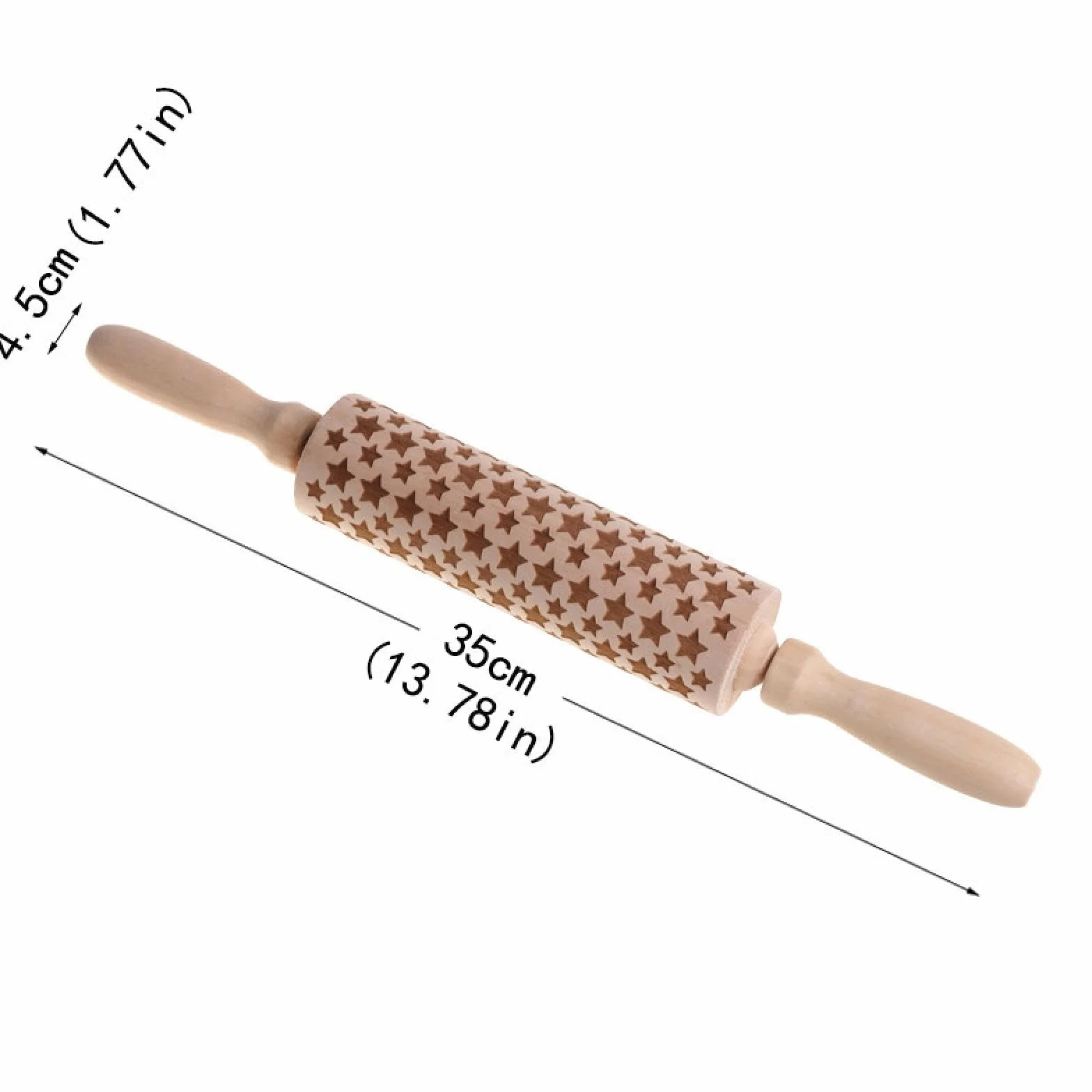 Wałek do ciasta, 3D z drewnianym grawerowanym wzorem kwiatowym/zwierzęcym(Model1)