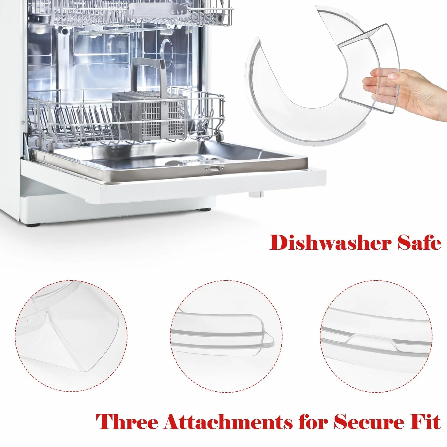 Osłona misy kompatybilna z KitchenAid 4,5–5 QT Tilt-Head – przezroczysta pokrywa przeciw pryskaniu,pasuje do mis ze stali nierdzewnej,bezpieczne dopasowanie,nadaje się do zmywarki