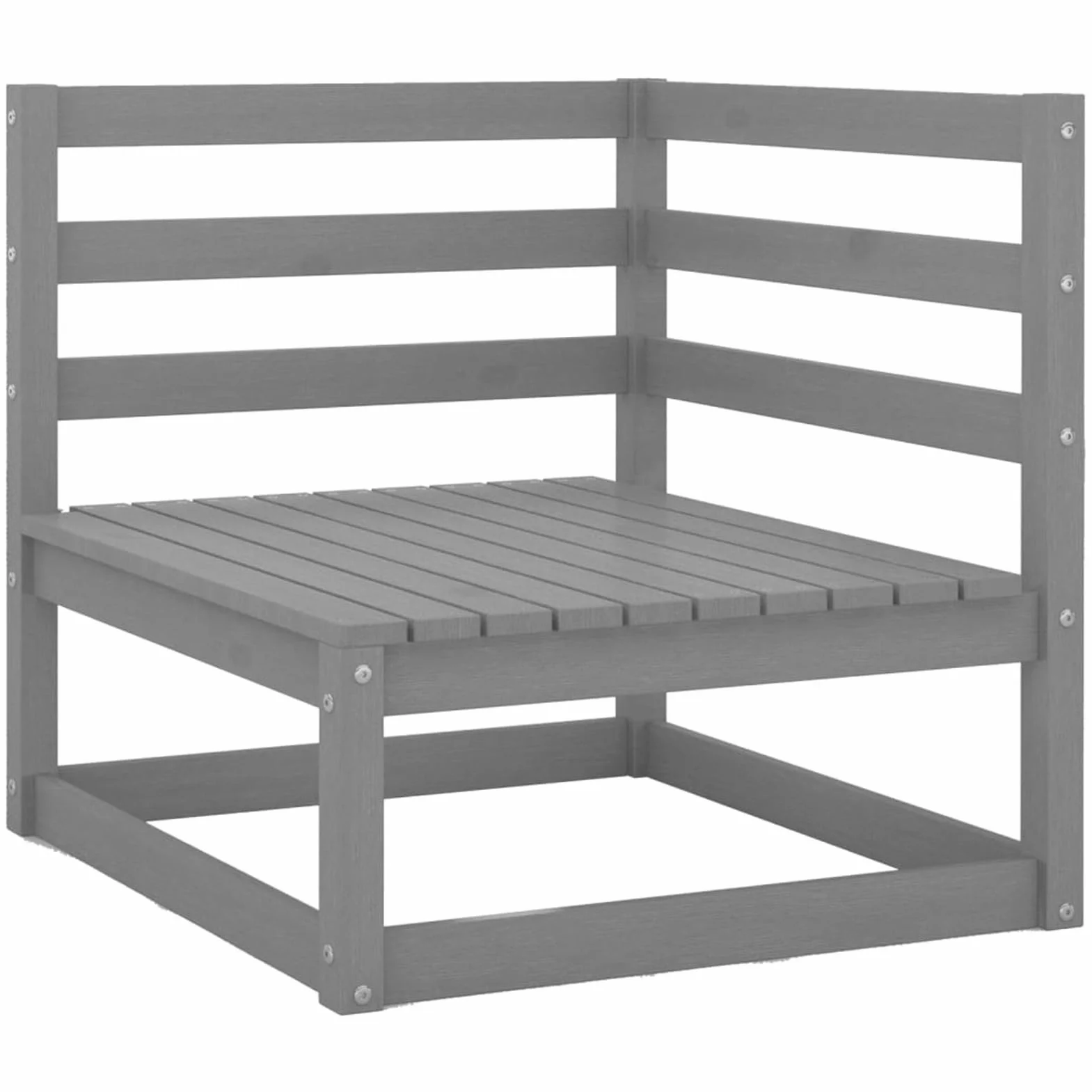 Homgoday Zestaw sofy ogrodowej 2 szt. z poduszkami z litego szarego sosny, zestaw sofy do salonu sofa rozkładana sofa, zestaw nowoczesnej sofy ogrodowej na zewnątrz, wyposażenie Model805752