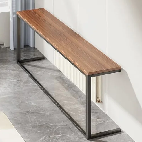 Wąska drewniana osłona chłodnicy półka konsola stół retro metal e sofa stół do salonu lub przedpokoju oszczędność miejsca futro solut do dekoracji domu