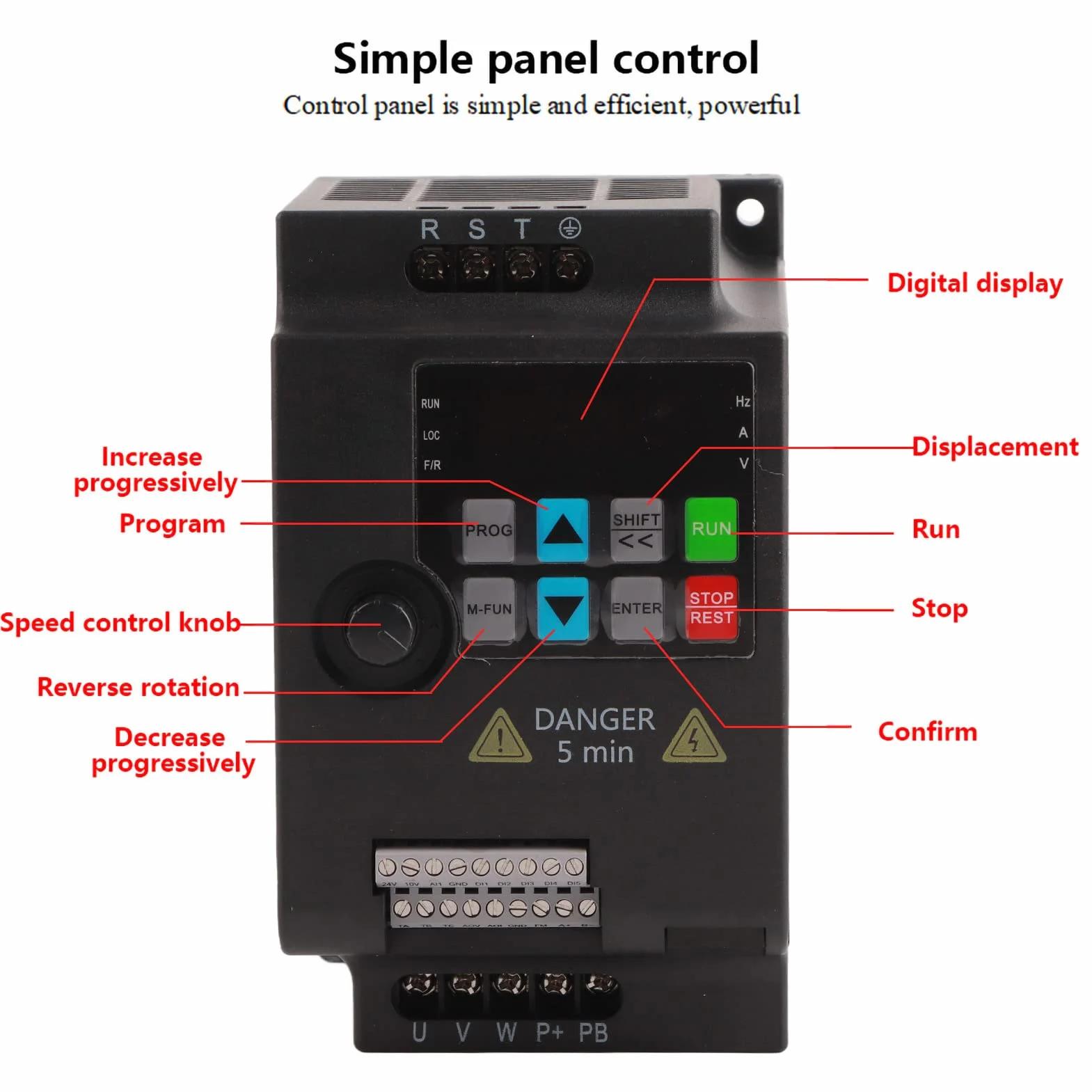 Falownik VFD 2.2KW 3HP 380V 3-fazowy Wbudowana Jednostka Hamująca