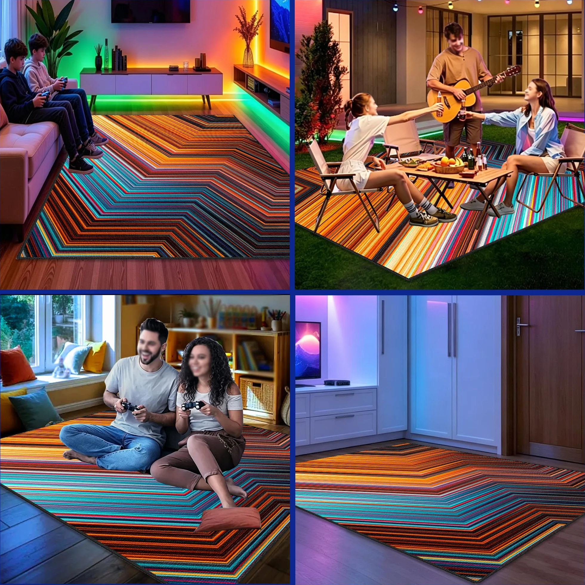 Mata do zabawy do pokoju chłopięcego mata do zabawy 170 x 200 cm Mata podłogowa do gier, mata podłogowa e-sportowa mata na krzesło do gier Salon mata ochronna na podłogę do gier 3D do jadalni