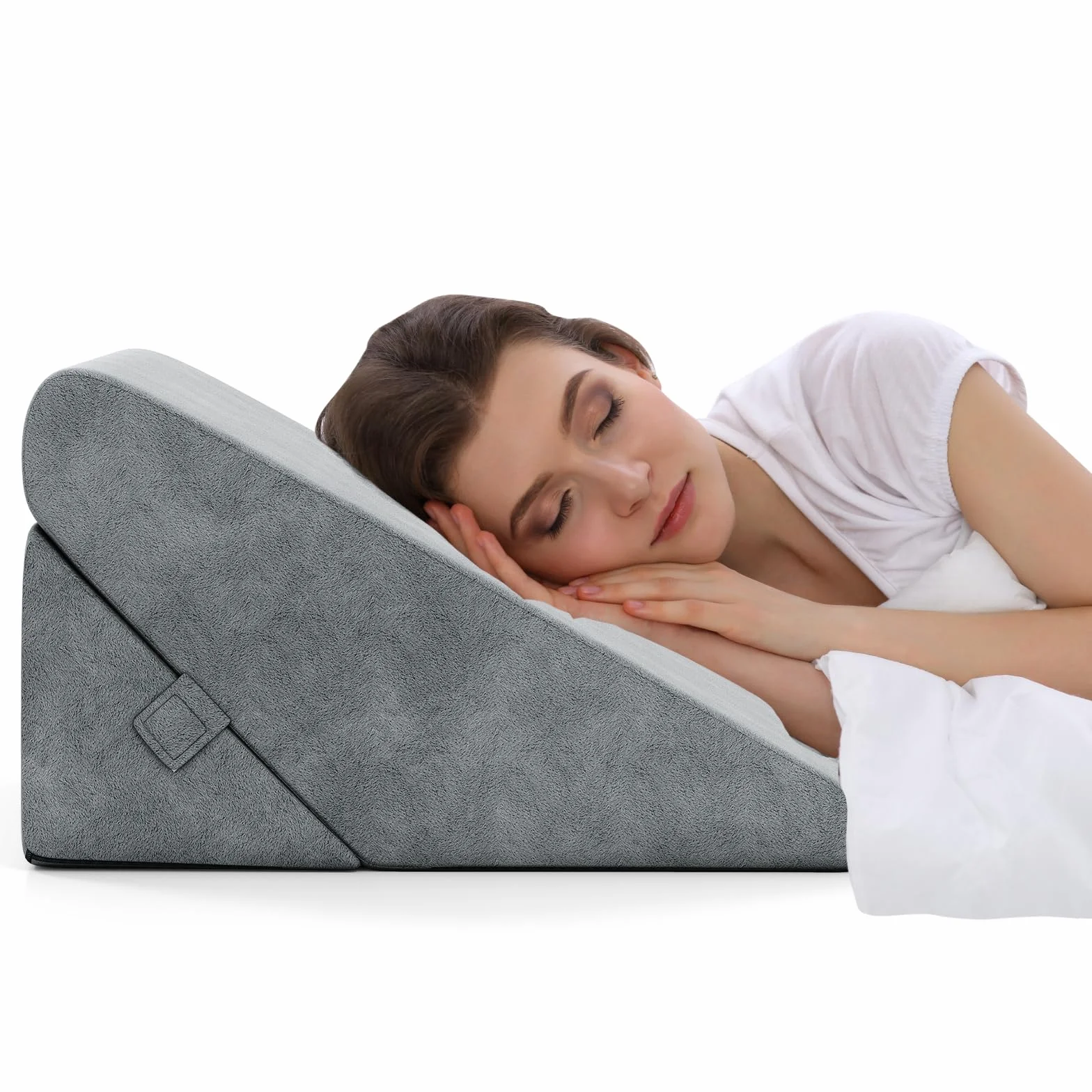 COSTWAY Poduszka klinowa, poduszka do czytania, poduszka pod plecy, poduszka na nogi, pianka memory foam, pokrowiec do prania, poduszka refluksowa dla dorosłych, ergonomiczna poduszka do siedzenia w