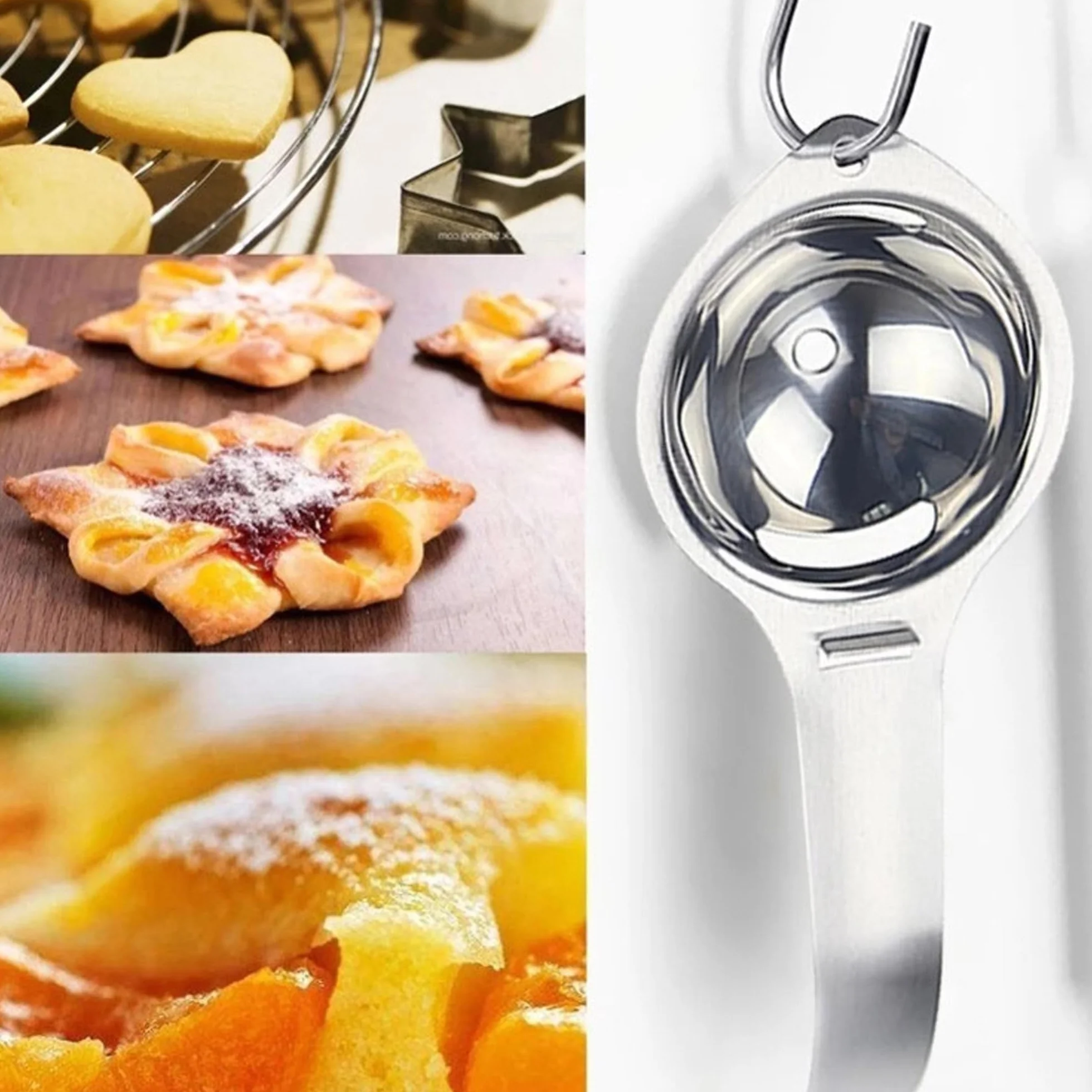 Rozdzielacze jajek białe i filtr żółtka jajko separator jajek, separator jajek, durszlak do jajek, kuchnia ze stali nierdzewnej, gadżet kuchenny, przybory kuchenne