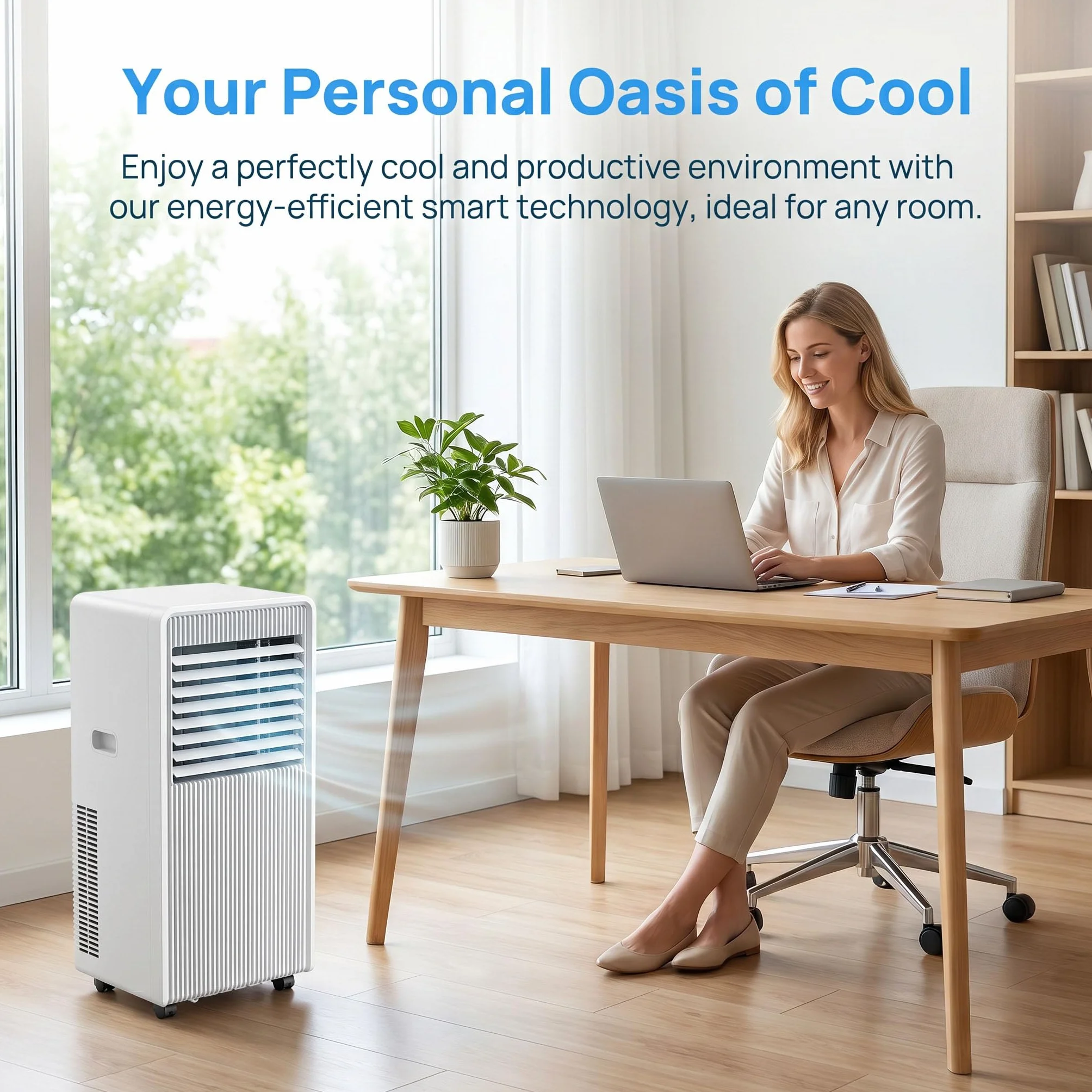 Przenośny wentylator Cools 350 Sq Ft Osuszacz wentylatora Remote 24H Timer Window Kit Sypialnia Biuro Ciche wydajne oszczędzanie energii
