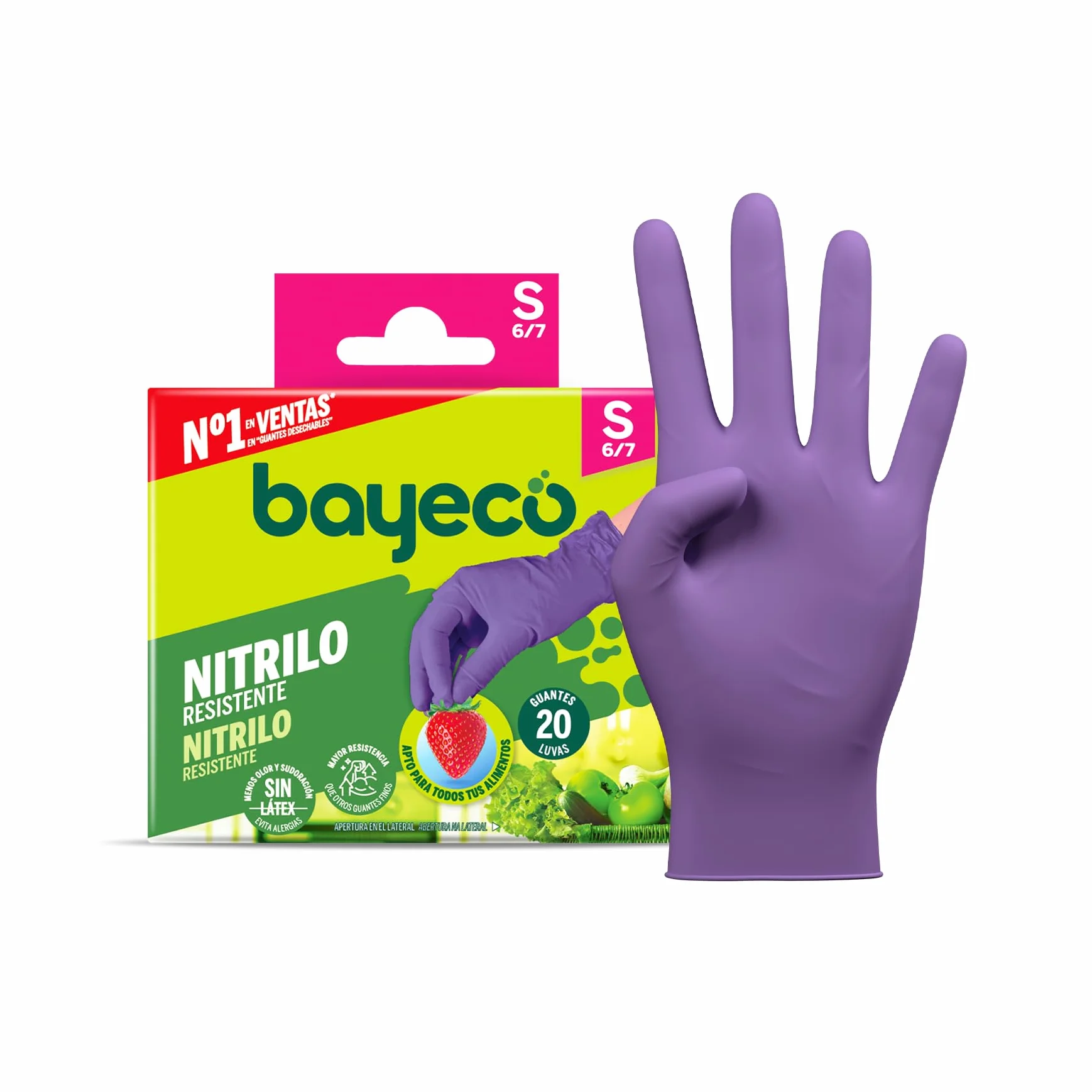 Bayeco 20 sztuk unisex rękawice nitrylowe dla dorosłych