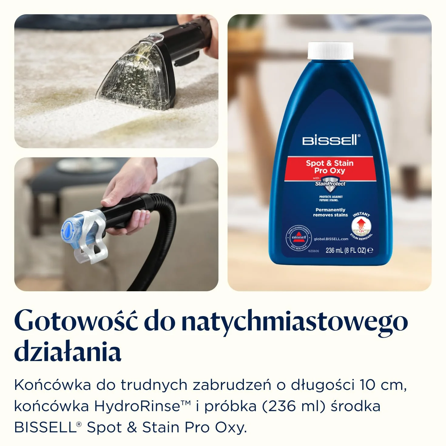BISSELL SpotClean C5, Odkurzacz Piorący do Tapicerki, Odkurzacz do Dywanów z Systemem Triple Action, Lekka Odkurzacz do Prania Dywanów, Tapicerki, Samochodów, Kanapy i Innych, Mocny Silnik 400W, 3861N