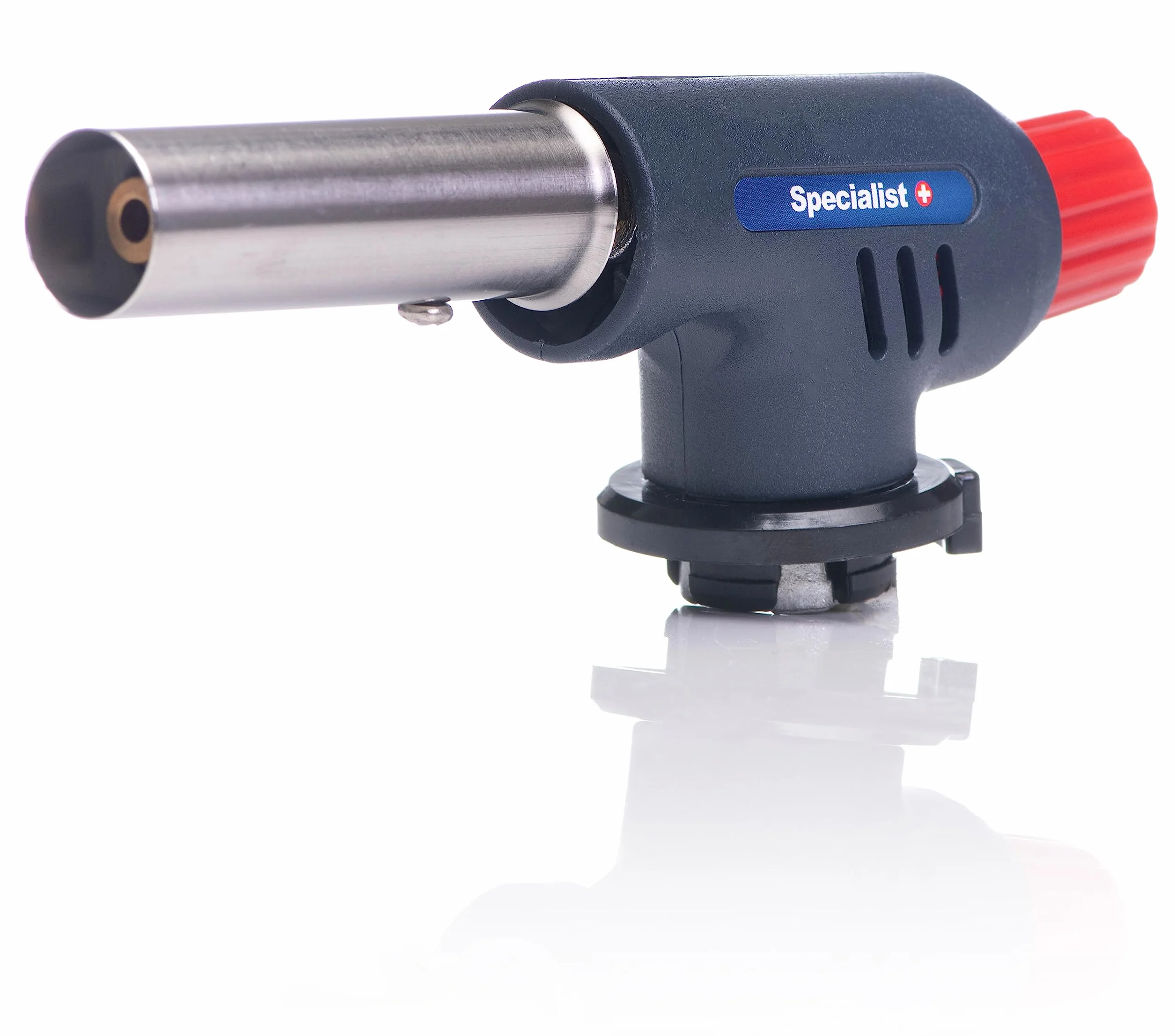 Specialist+ Basic palnik gazowy butanowy – palnik z automatycznym zapłonem, regulator płomienia – temperatura palenia do 1300°C – moc 1,3 kW – nadaje się jako palnik lutowniczy, palnik kuchenny,