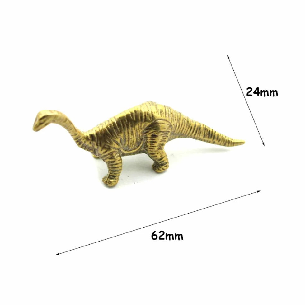 Mosiądz jurajski dinozaur mini ozdoby na biurko do salonu miedziana statua dinozaury zwierzę rzeźba herbata zwierzę domowe dekoracja figurki prezenty