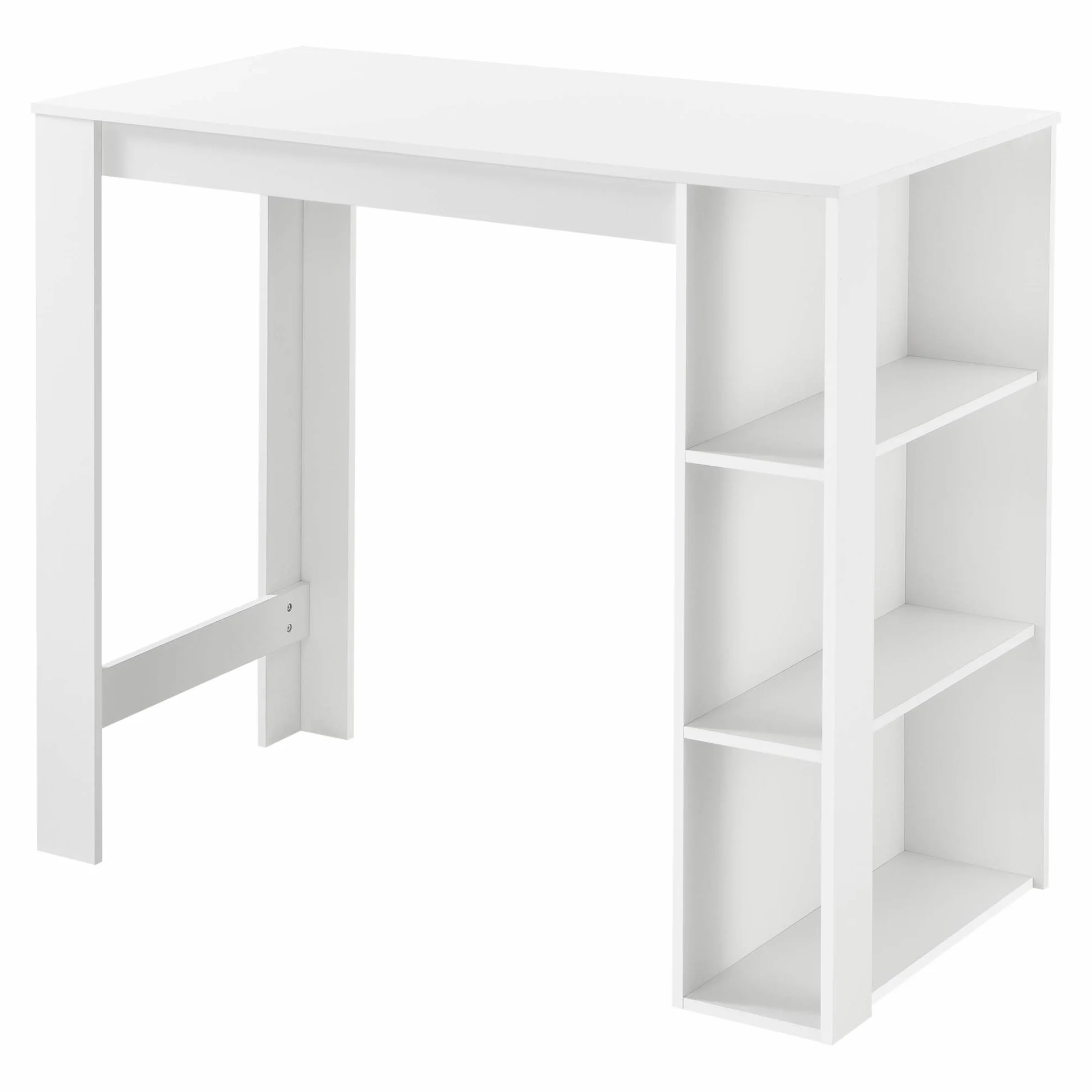 Stolik barowy z wbudowanymi półkami 120 x 60 x 106 cm 3 półki lada kuchenna