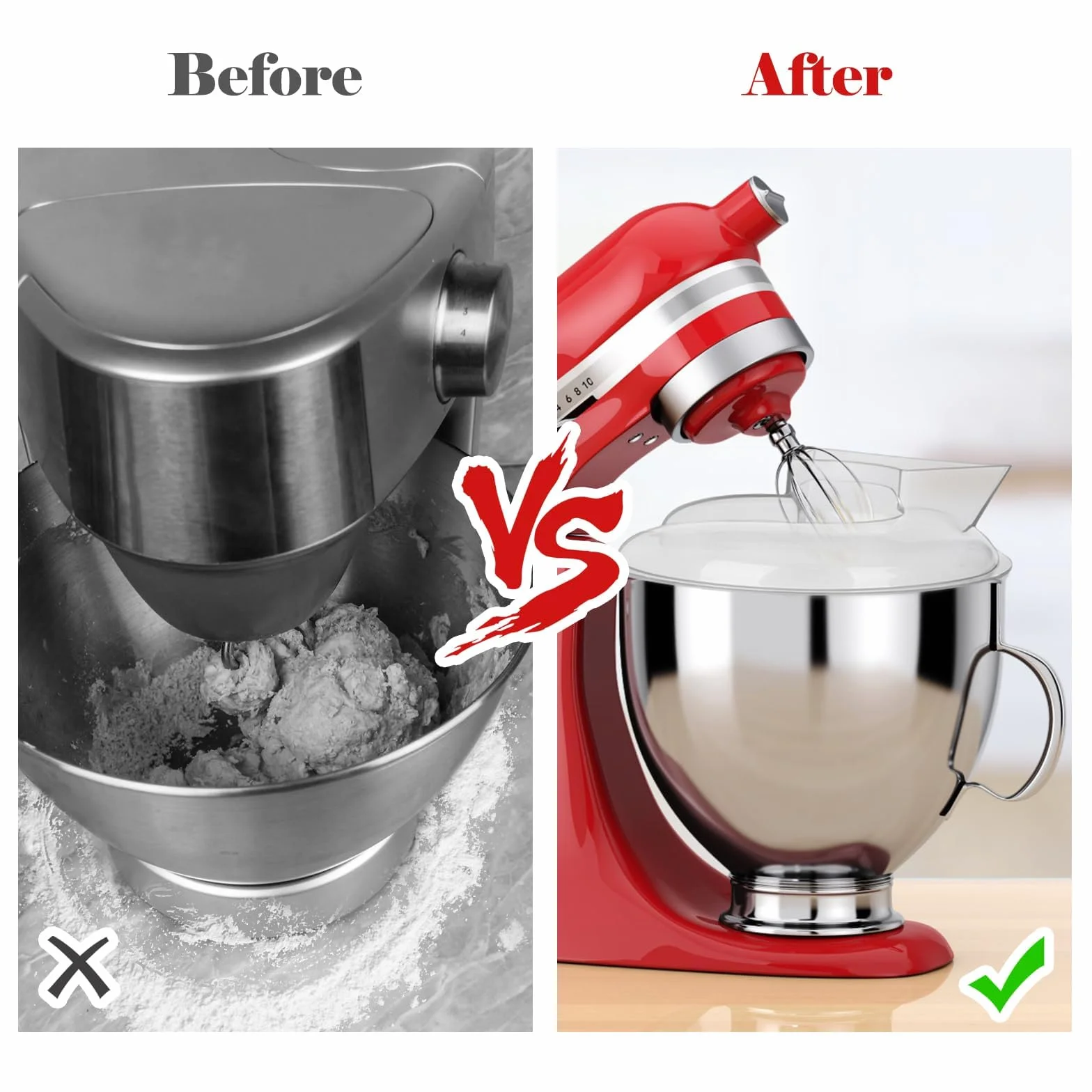 Osłona misy kompatybilna z KitchenAid 4,5–5 QT Tilt-Head – przezroczysta pokrywa przeciw pryskaniu,pasuje do mis ze stali nierdzewnej,bezpieczne dopasowanie,nadaje się do zmywarki