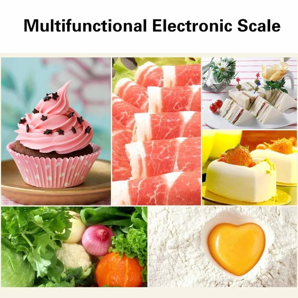 Elektroniczna waga kuchenna 30kg/1g, cyfrowa waga spożywcza, domowe gotowanie, ważenie owoców, waga wielofunkcyjna (Bianco)