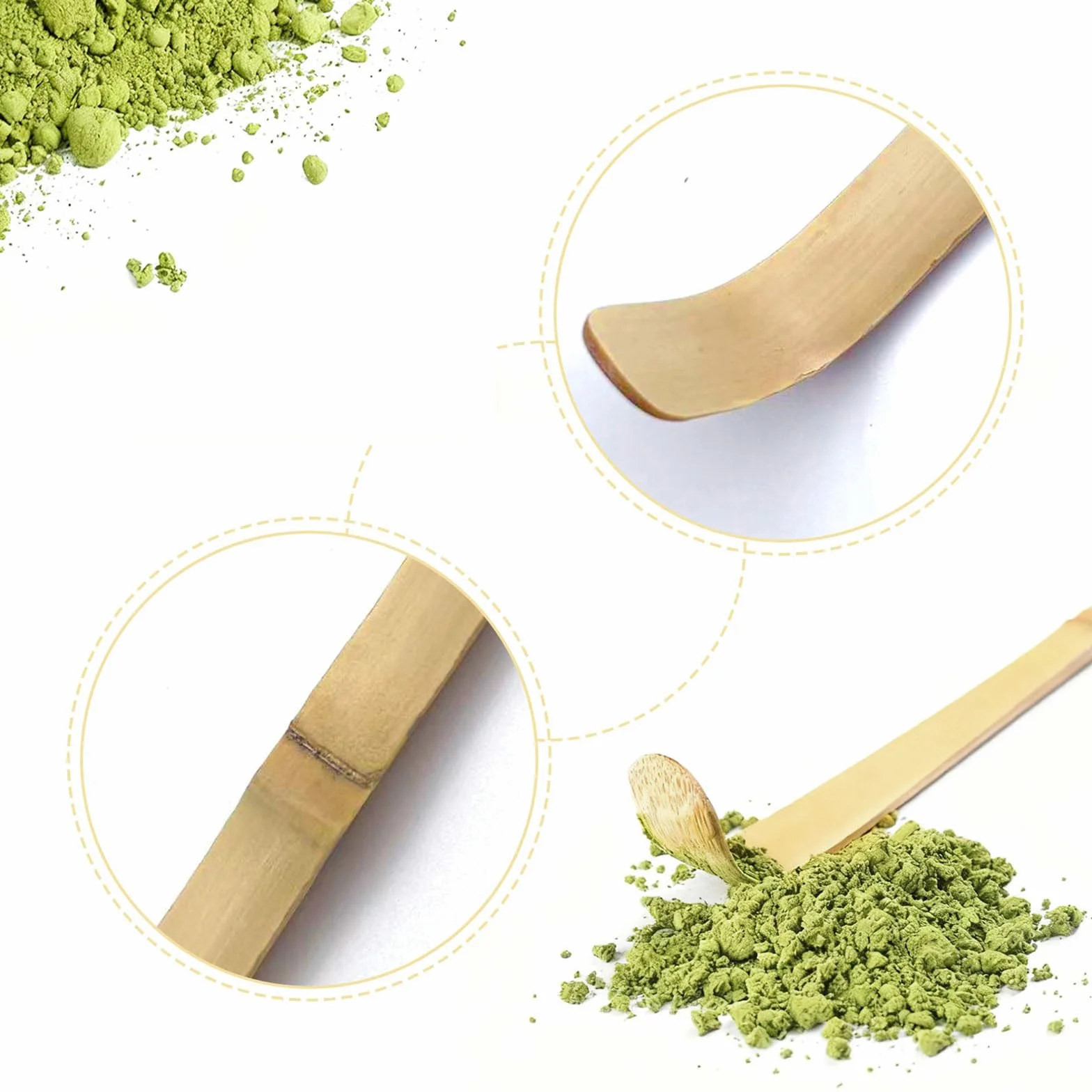 łyżki bambusowe do matcha, 2 SZT. Japońskie Chashaku 18 cm zielona łyżka do herbaty na ceremonię herbaty, łyżki do matcha, bambusowa łyżka do kawy i herbaty oraz espresso - akcesoria do