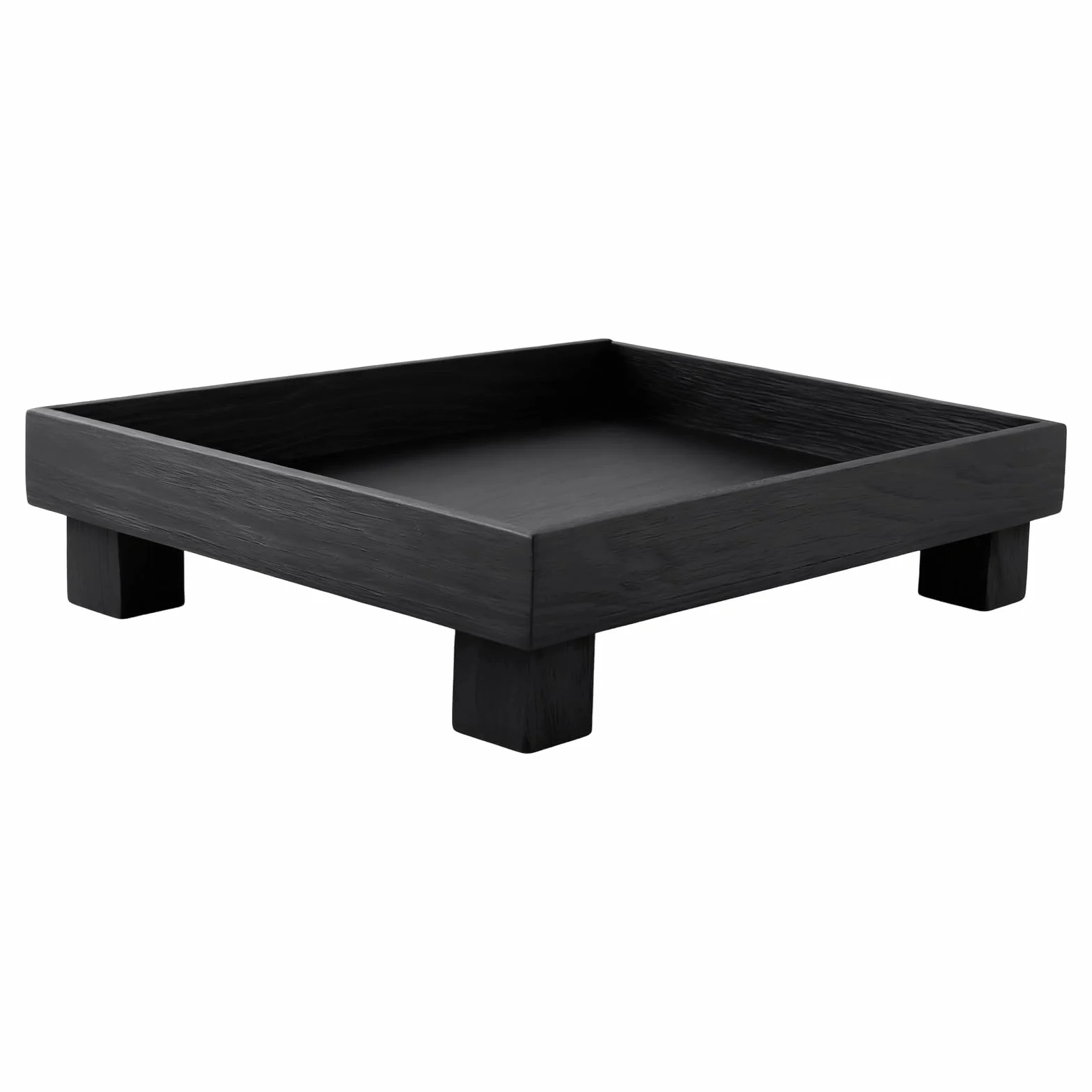 35 x 25 x 6 cm czarna drewniana taca, prostok?tna drewniana taca dekoracyjna, czarna taca do serwowania do salonu, kuchni