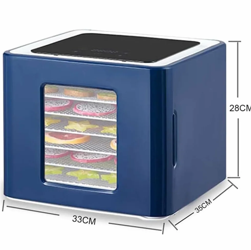 Mała suszarka do warzyw i owoców, 6 tacek do suszenia żywności, suszarka do żywności domowej, 450 W elektryczna suszarka do żywności, do mięs, grzybów, owoców i warzyw(Black)
