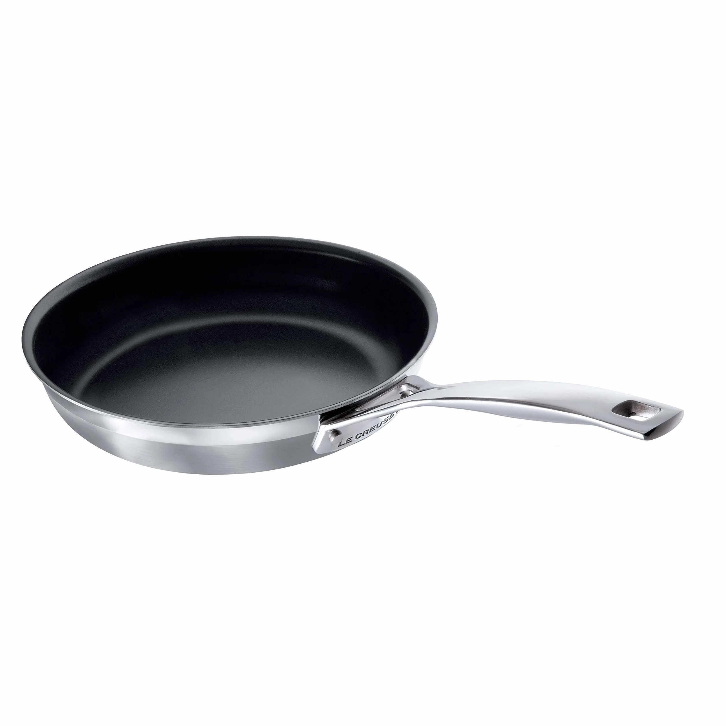LE CREUSET 3-warstwowe patelnie ze stali nierdzewnej, 24 cm i 28 cm, nieprzywierające patelnie, zestaw podwójny, 53801000000000