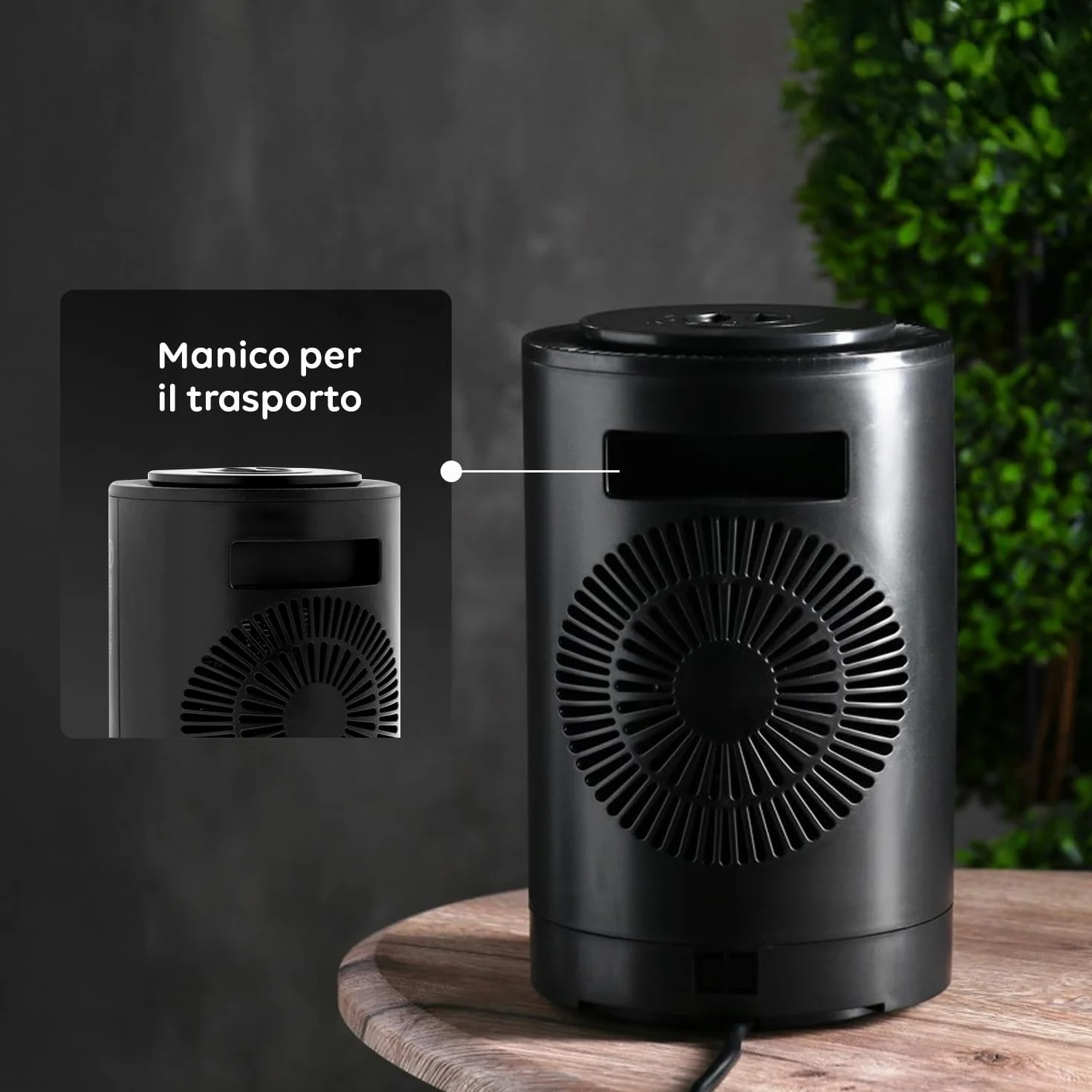 Wintem Grzejnik stołowy o mocy 1500 W oscylacyjny i energooszczędny - idealny do bardzo krótkiego ogrzewania w pokoju, łazience lub biurze z 2 poziomami mocy