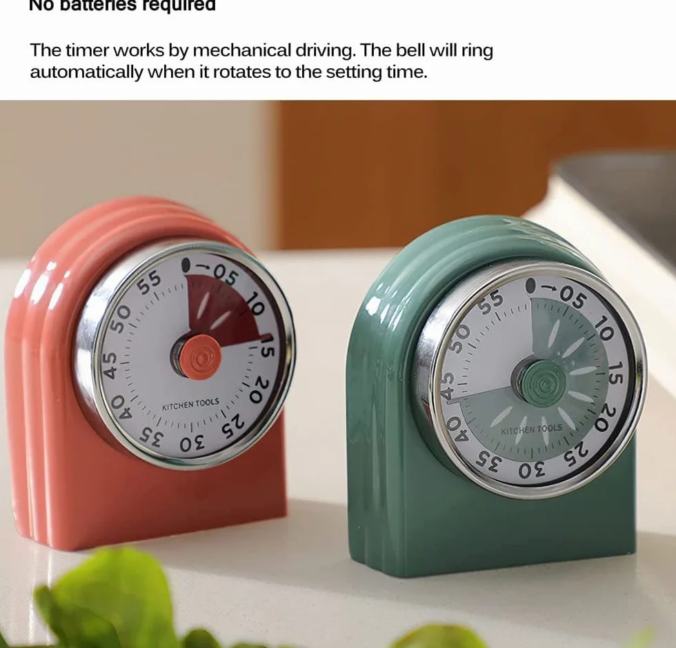 Minutniki, magnetyczny zegar cyfrowy do kuchni Odliczanie ręczne Minutnik Odliczanie Budzik Mechaniczny minutnik do gotowania Licznik alarmów (Kolor: Vert) (Color : Vert)