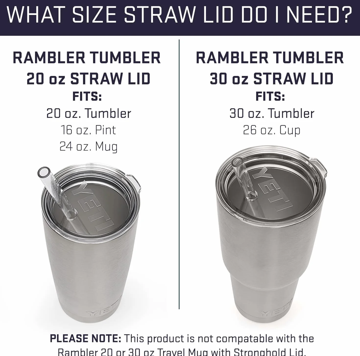 YETI Rambler pokrywka słomkowa, biała, 591 ml