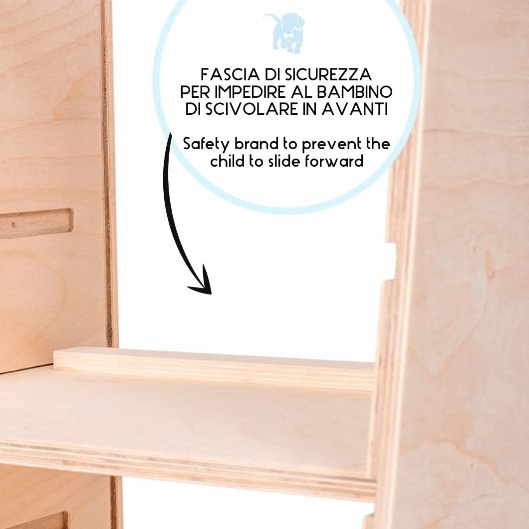 mamikids Learning Tower wieża Montessorian z naturalnego drewna z tablicą dla dzieci w wieku 2-6 lat, wieża Montessorian Learning Learning, możliwość przekształcenia w drabinę, stół, stołek dla