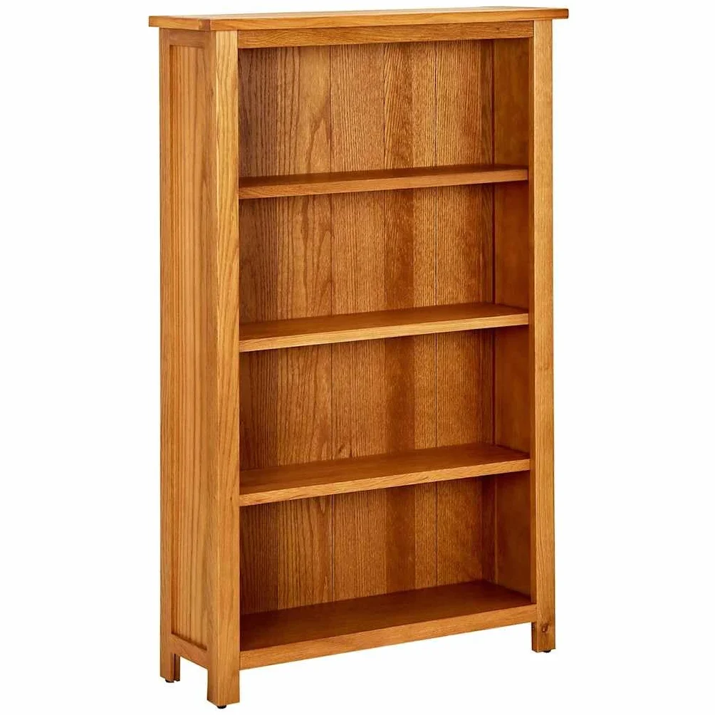 Générique Regał z 4 poziomami 70 x 22 x 110 cm z litego drewna dębowego, rustykalny urok wytrzymały regał do biura lub salonu, miejsce do przechowywania książek, czasopism i przedmiotów