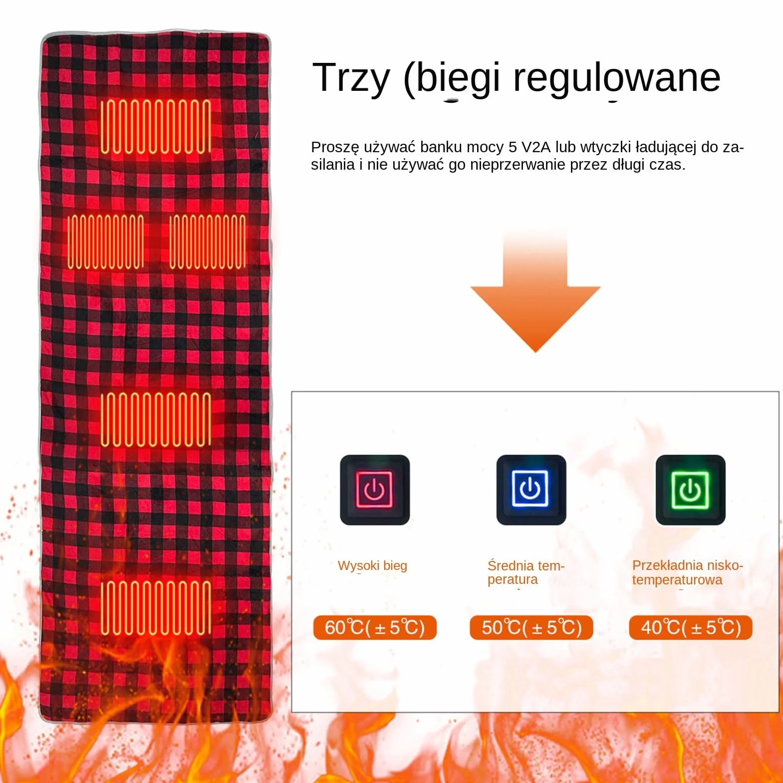 Podgrzewana Wkładka Do Śpiwora | 3 Regulowane Poziomy Temperatury Nieślizgający Się Grzewczy - Elektryczna Mata Grzewcza Do Śpiwora - Zimowej Pogody Sofy Biura Domu Namiotu Plecakowania I Wędrówek