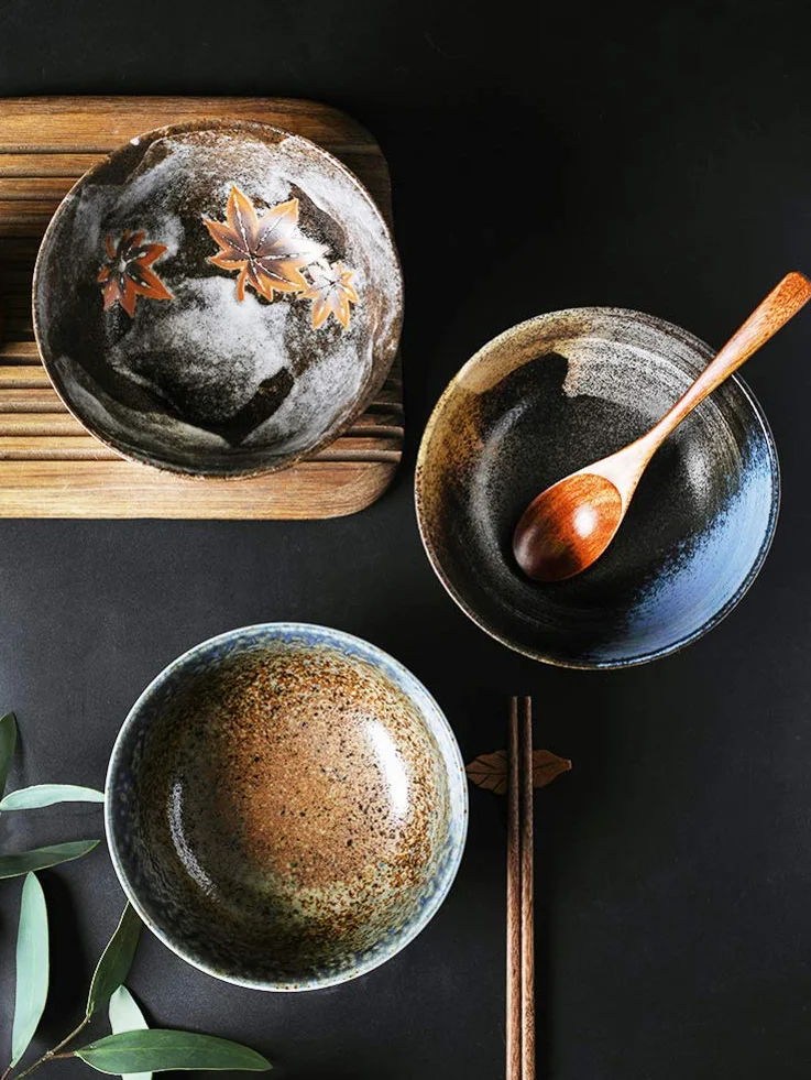Miska do Ramen w stylu japońskim, duża ceramiczna miska do serwowania imprez, ceramicznych talerzy do serwowania, miska do mieszania sałatek, zup, owoców, misek na płatki śniadaniowe i makaron.