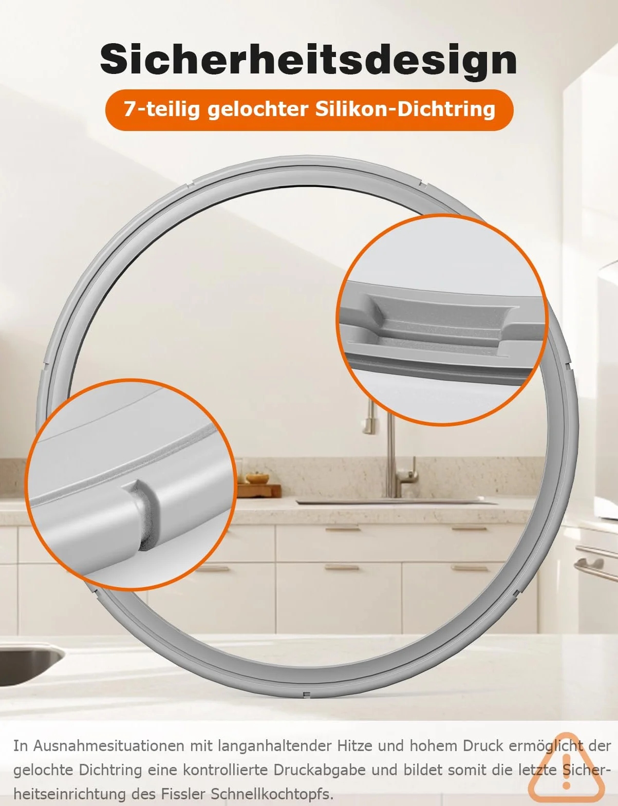 Mellbree Pierścień uszczelniający 22 cm do Fissler | 600-000-22-795/0 – uszczelka zapasowa do naczyń ciśnieniowych Fissler Vitaquick, Vitavit Comfort/Premium/Edition, wyprodukowane po 2010 roku (2
