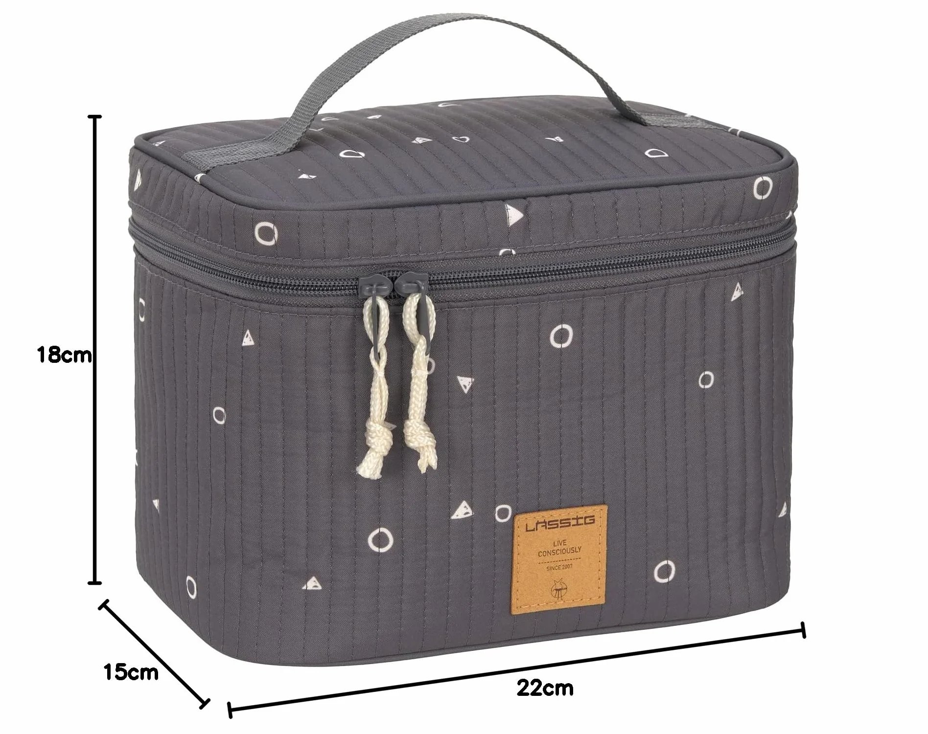 LÄSSIG Organizer do przewijania dla niemowląt Organizer pieluch na go/Casual Nursery Caddy To Go Universe Anthracite