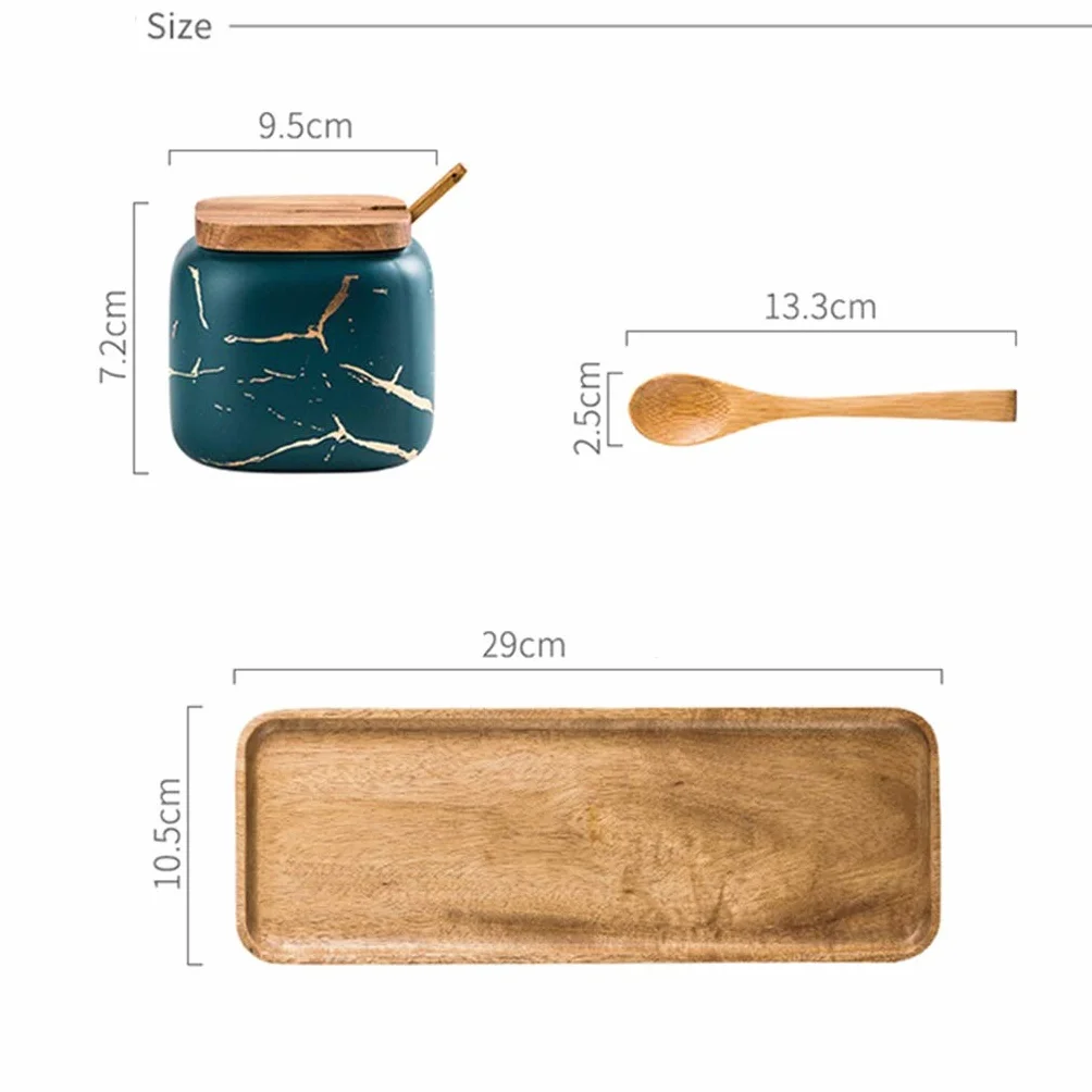 HEG -Ceramiczne Marmurkowane łodzie przyprawowe, słoik, olej, puszki, sól, dom, przyprawa, Pudełko, przyprawa, gotowanie, przyprawa, butelka, zestaw (Color : Green)