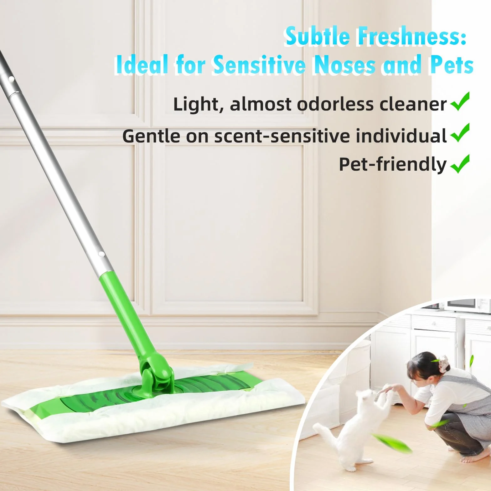 Bezzapachowe, ulepszone wkłady do mopa Swiffer Sweeper, jednoczęściowe czyszczenie jednego pokoju, mokre ściereczki do mopa do wkładu Swiffer Wet Pads