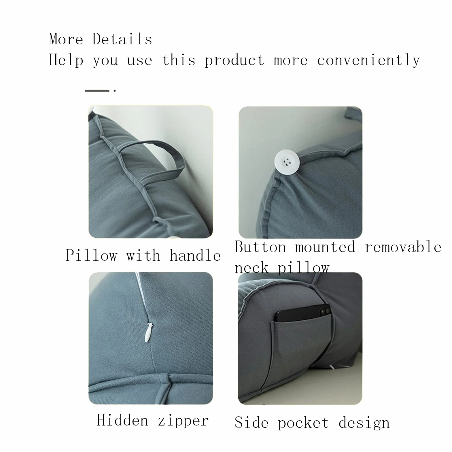 Poduszka do czytania z podparciem szyi / ramion, miękka poduszka do czytania, do grania, relaksu i siedzenia, ergonomiczna poduszka na oparcie, zdejmowana poduszka pod szyję, 75 x 40 x 58 cm, zagłówek
