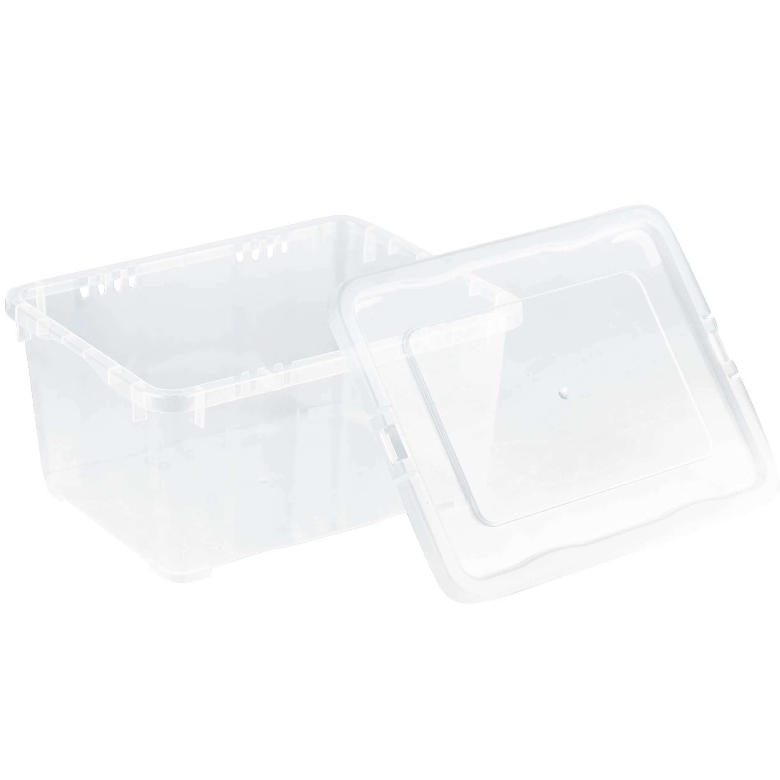 Grizzly małe pudełka do organizowania z pokrywkami, 1,7 litra, przezroczyste pojemniki do układania w stos, przezroczysty organizer, 19 x 14,5 x 9 cm, 12 sztuk