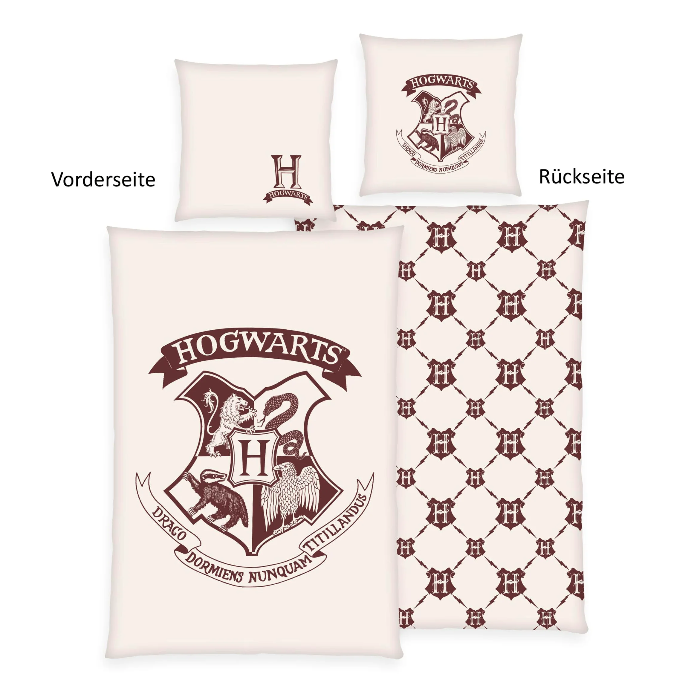 Herding Pościel Harry Potter, poszewka na poduszkę 80 x 80 cm z dwustronnym motywem, poszwa na kołdrę 135 x 200 cm, z listwą guzikową, 100% bawełna