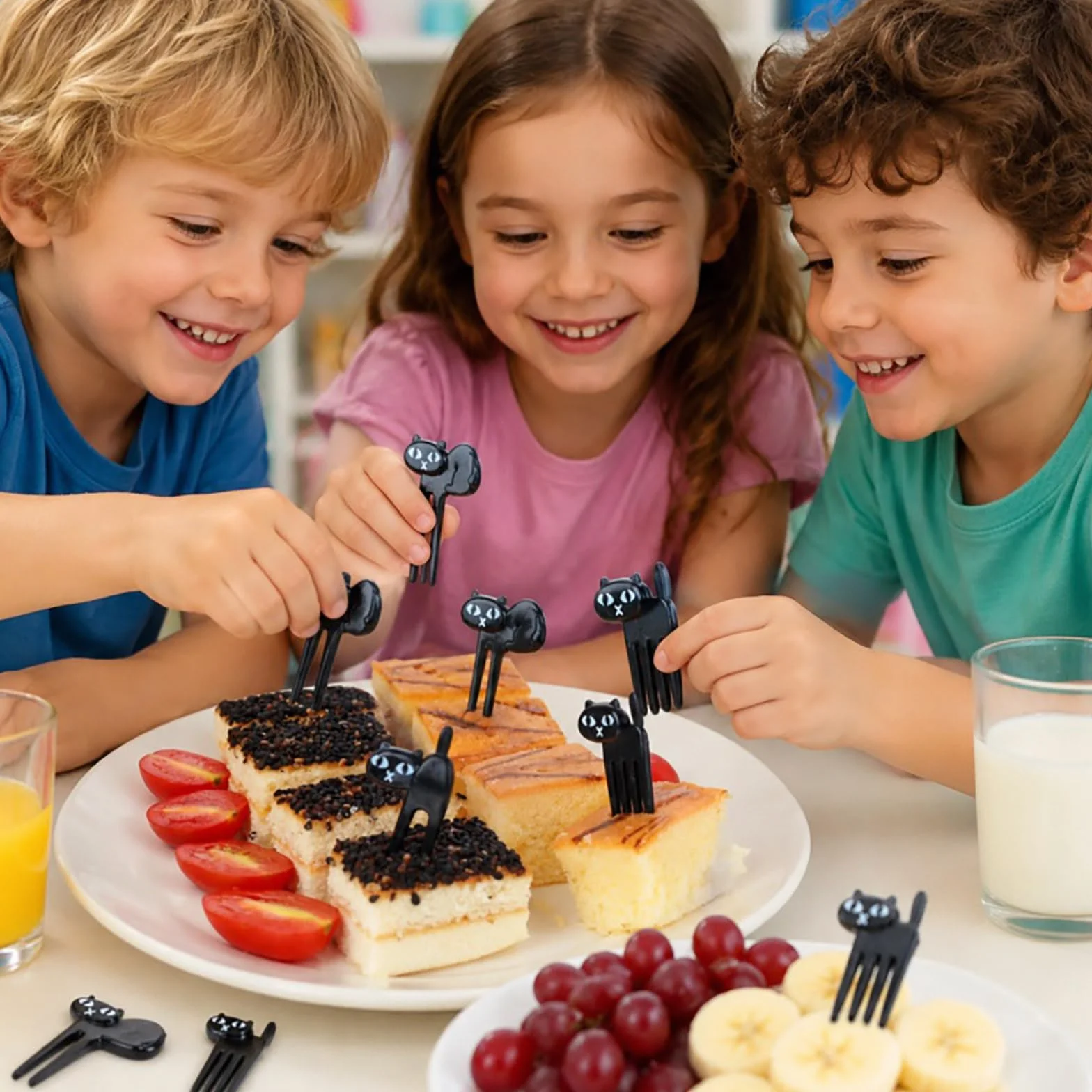 55 szt. Plastikowe Widełko Owocowe ze Zwierzęcym Dekoracje, Urocze Picks Food do ciasta Deser Owocowy, wielokrotnego użytku Mini Toothpick Bento Box Party Supply Lunch Akcesoria (losowy styl)
