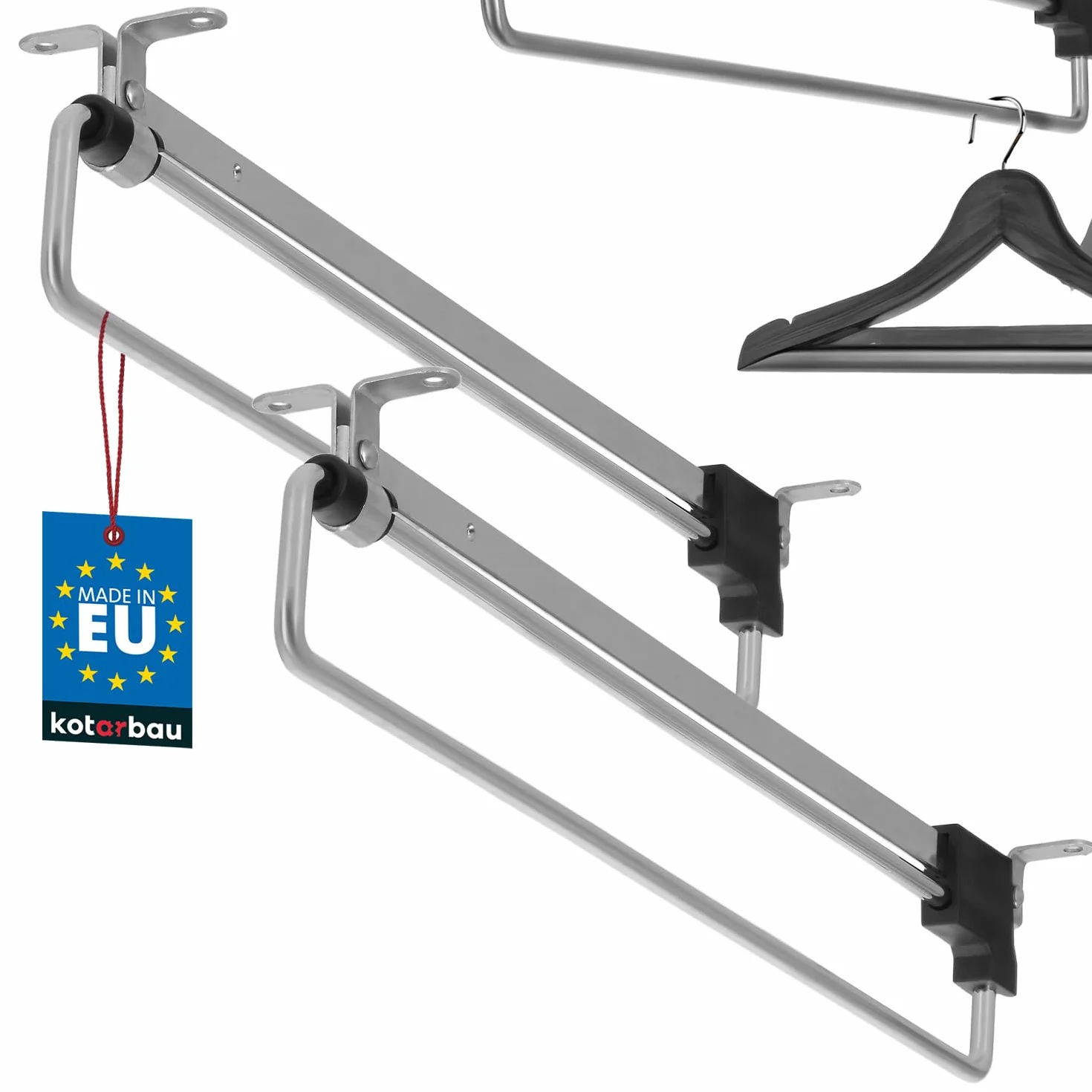 KOTARBAU Zestaw wysuwanych drążków na ubrania do szafy 350 mm