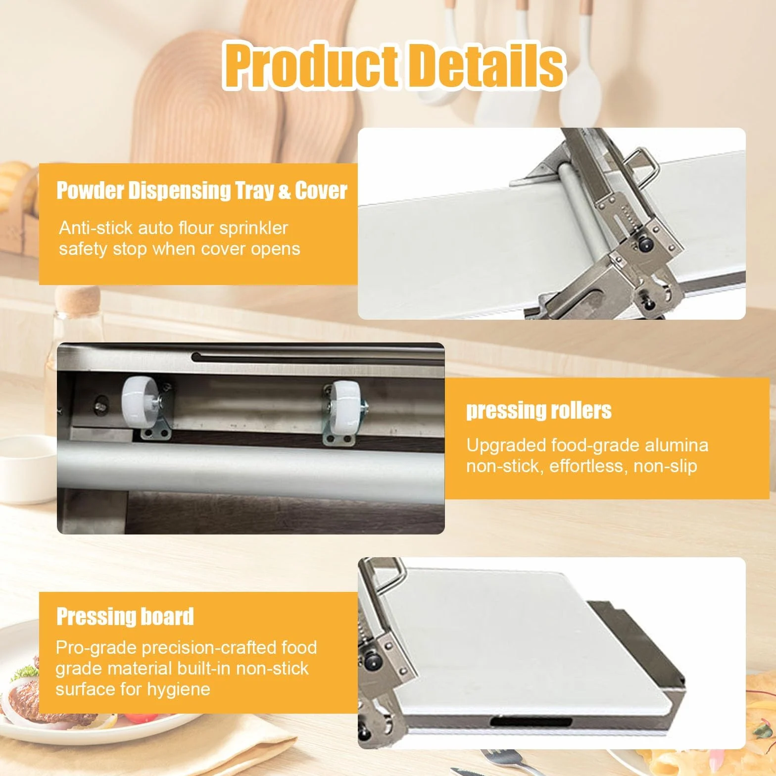 Wałek do Ciasta Maszyna do Ciasta Laminator do Ciasta Ręczny Wałek Ciasta Składany Do Croissant Pizza i Wypieki(Home-Use32.7x18.9in)