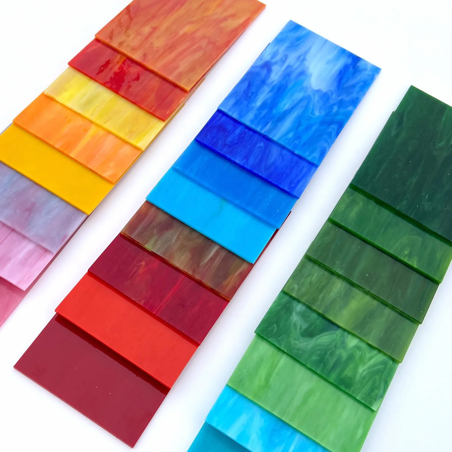 LITMIND Zestaw 24 witraży 10x15 cm szkło katedralne materiały mozaikowe różne kolory