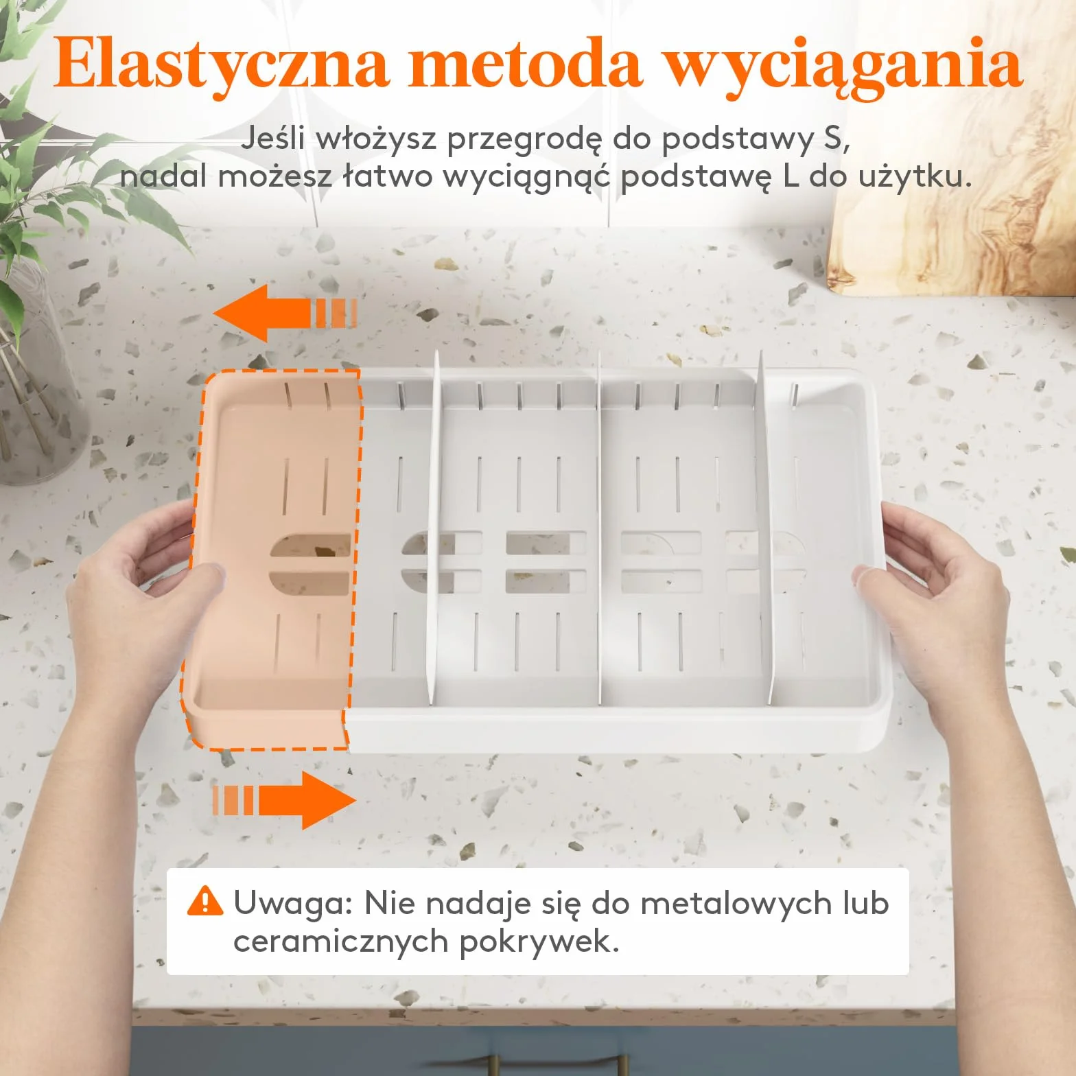 Lifewit Pokrywa Garnka Świeże Pudełko do Przechowywania, Pudełko na Lunch Pokrywa Organizer Kuchenny Uchwyt Szuflada, Teleskopowa 34-62cm